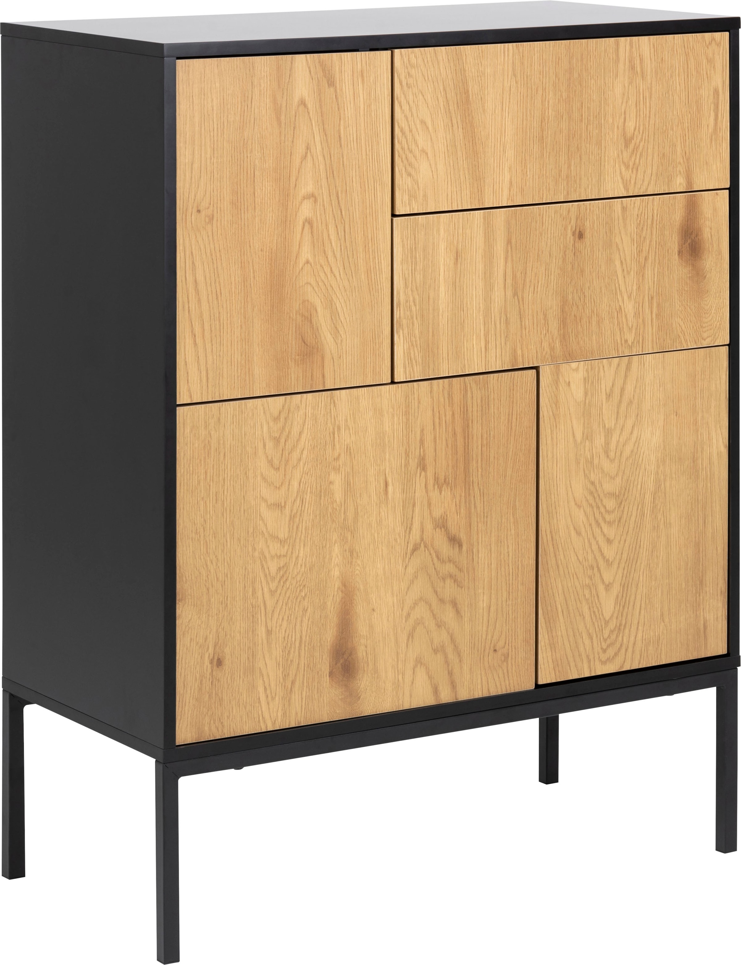 ACTONA GROUP Sideboard, (1), mit Wildeiche-Nachbildung, 3 Türen und 2 Schubladen, Breite 80 cm