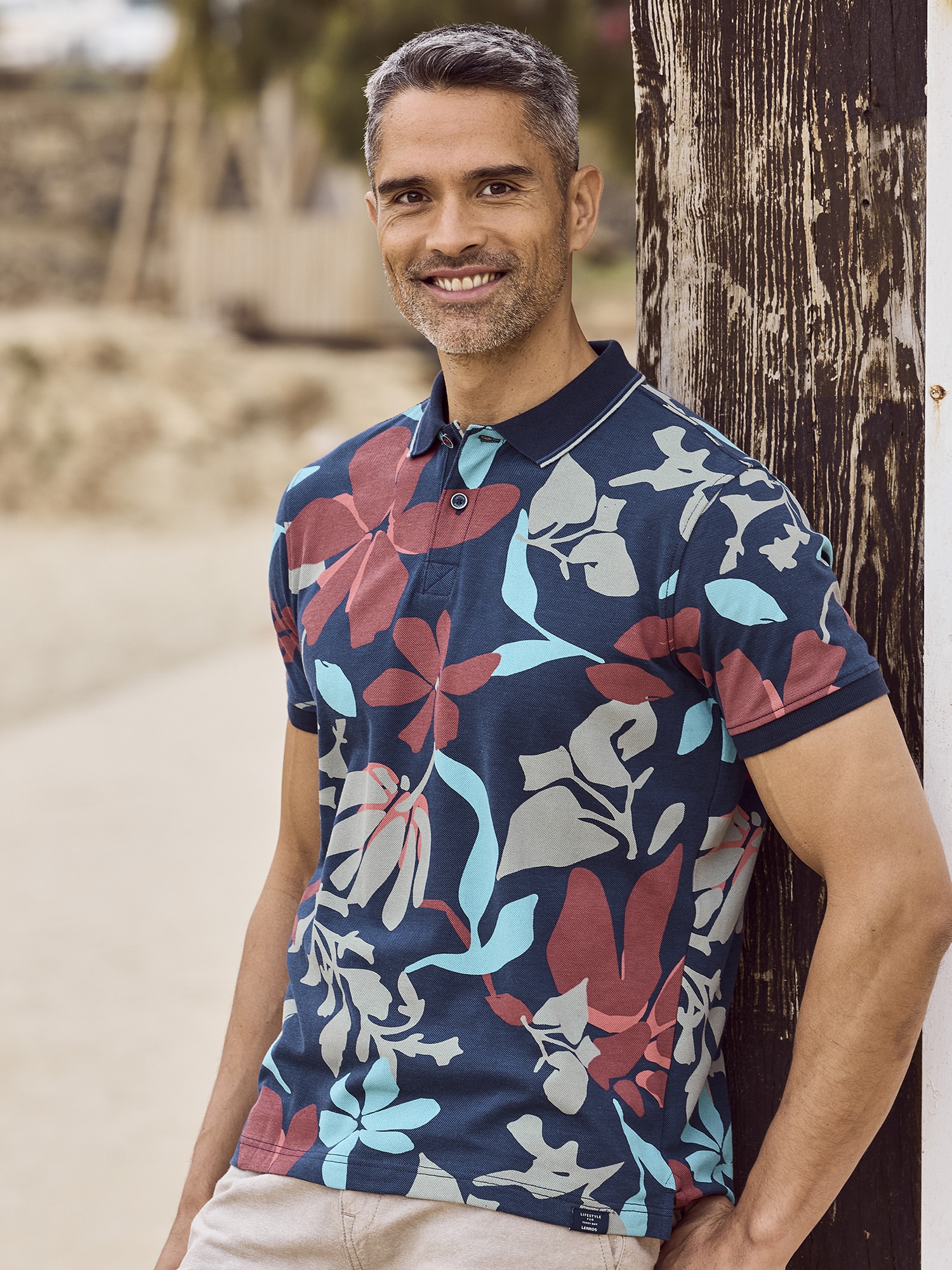LERROS 1100000002199 "Poloshirt, sommerlich-floral gemustert"