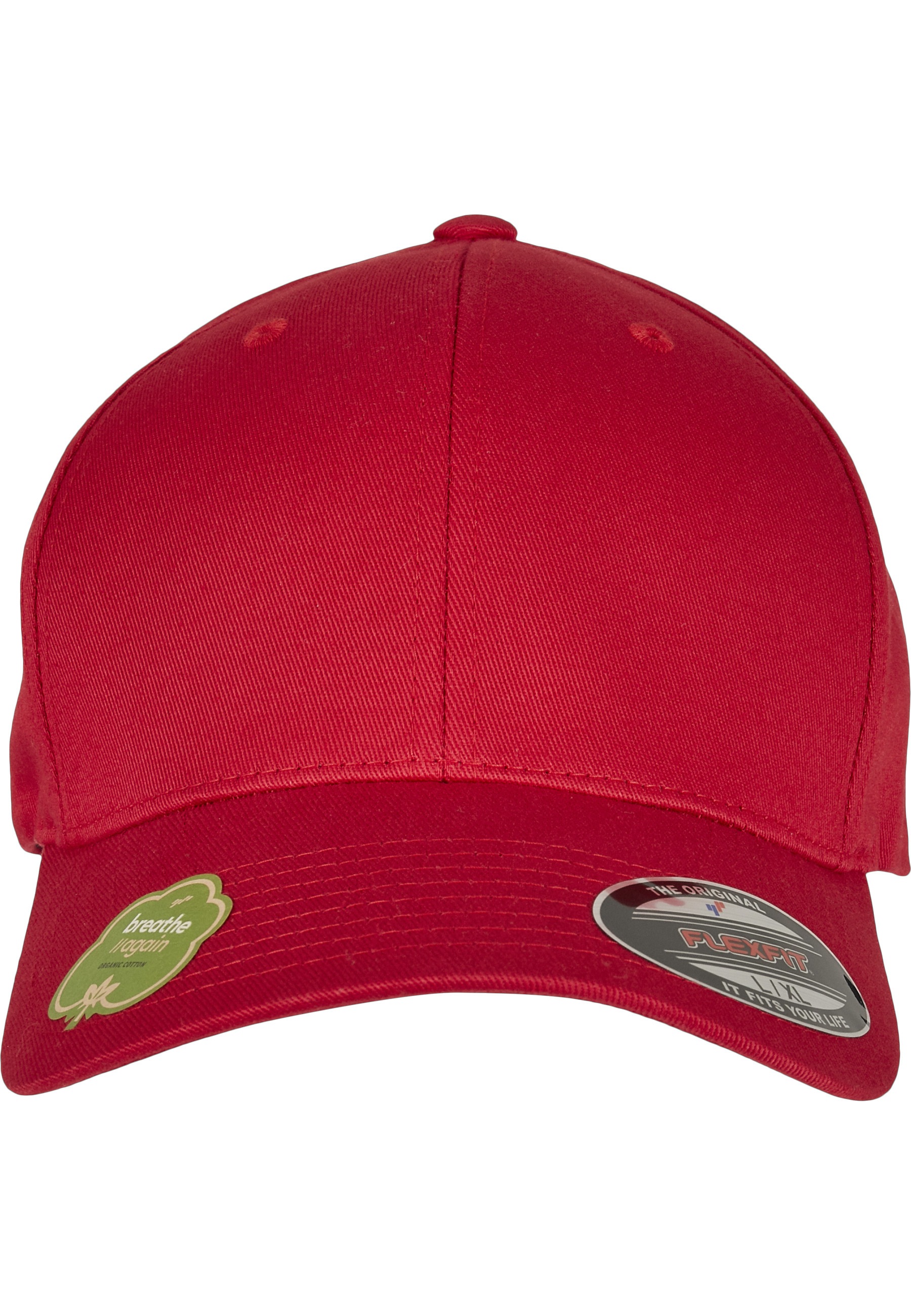 FLEXFIT Flex Cap "Flexfit Unisex Flexfit Organic Cotton Cap"rot, Gr. S, unifarben, 98% Baumwolle, 2% Elasthan, Caps