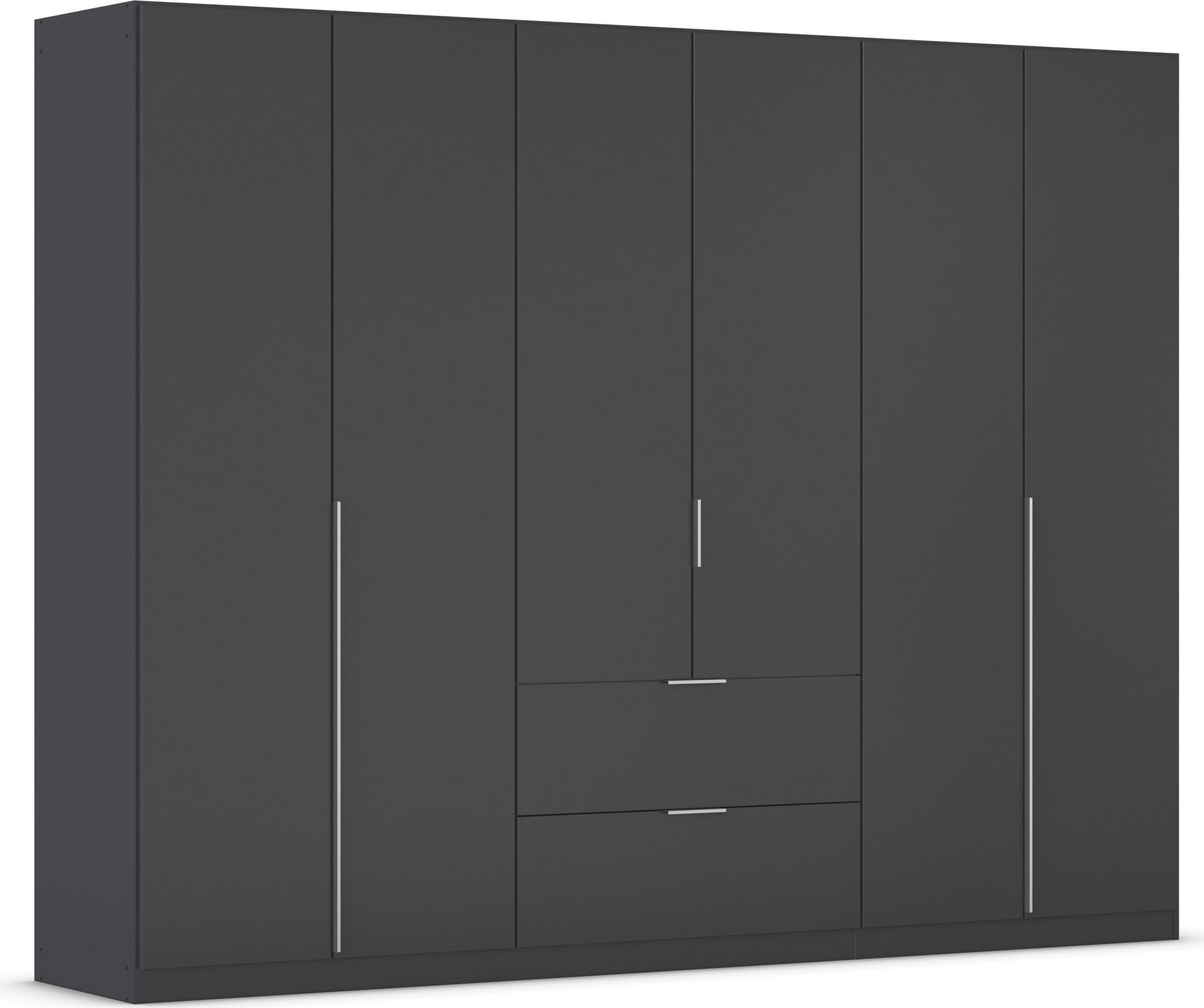 OTTO home Drehtürenschrank "Kleiderschrank Schrank Garderobe AGORDO mit Dekor- oder Hochglanzfront" in zwei Griff-Farben, Breite 271 cm, mit Außenschubkästen, Serie in 7 Breiten und 2 Höhen MADE IN GERMANY