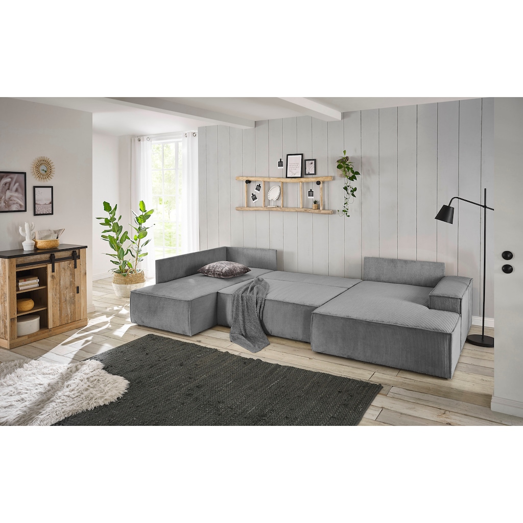 Home affaire Wohnlandschaft »SHERWOOD XXL 329 cm Schlafsofa, U-Form«