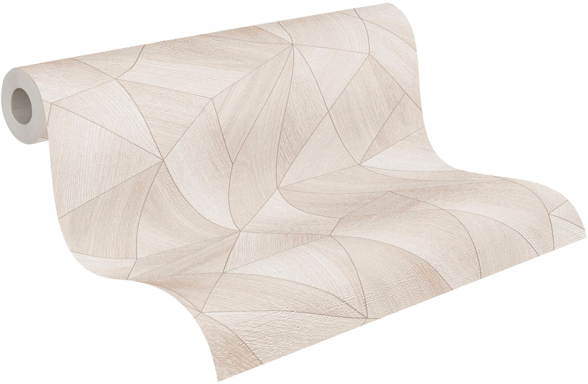 living walls Vliestapete »Geometrische Tapete aus Holzoptik - Vliestapete« leicht glänzend strukturiert Moderne Tapete mit Holzstruktur