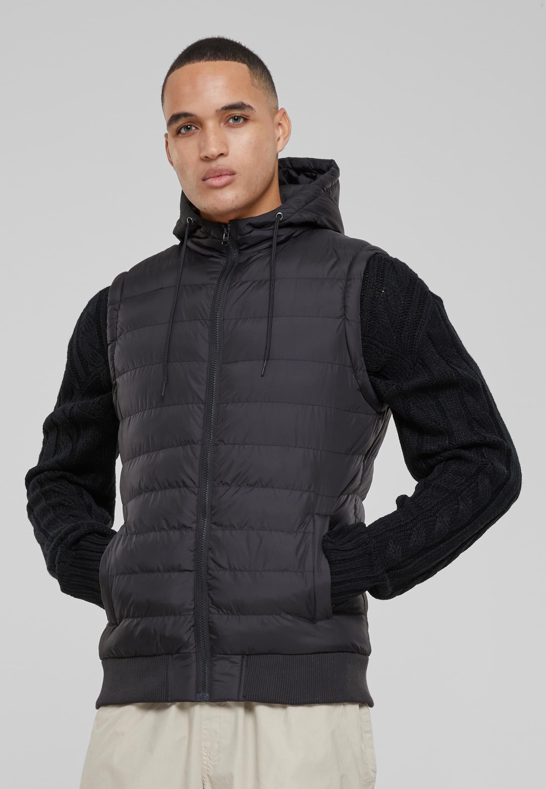 URBAN CLASSICS Jerseyweste »Urban Classics Herren Small Bubble Hooded Vest«, (1 tlg.)
