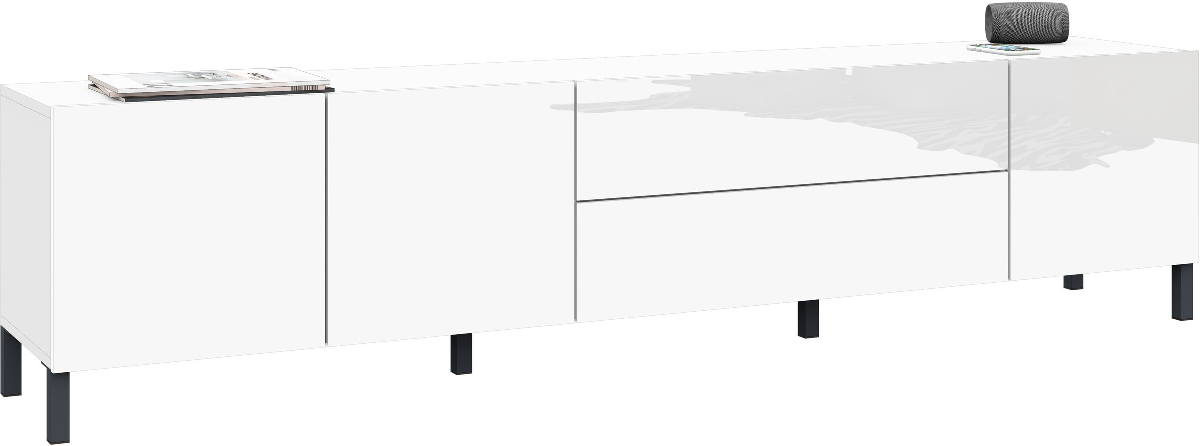 borchardt Möbel Lowboard "Sophia, Tv-Schrank Breite 190 cm" Metallfüße, gri günstig online kaufen