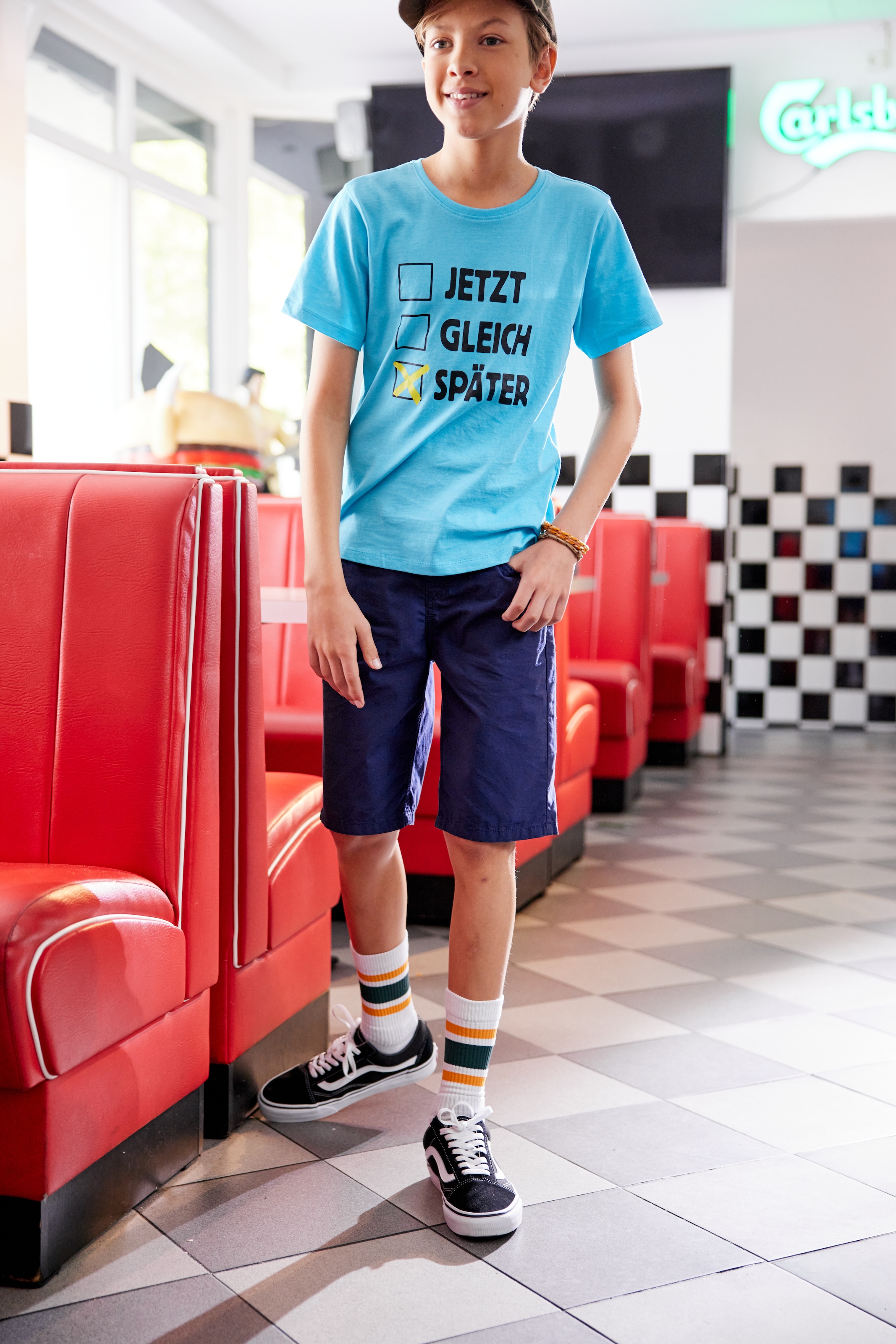 KIDSWORLD T-Shirt ▷ für Spruch »SPÄTER«, BAUR 