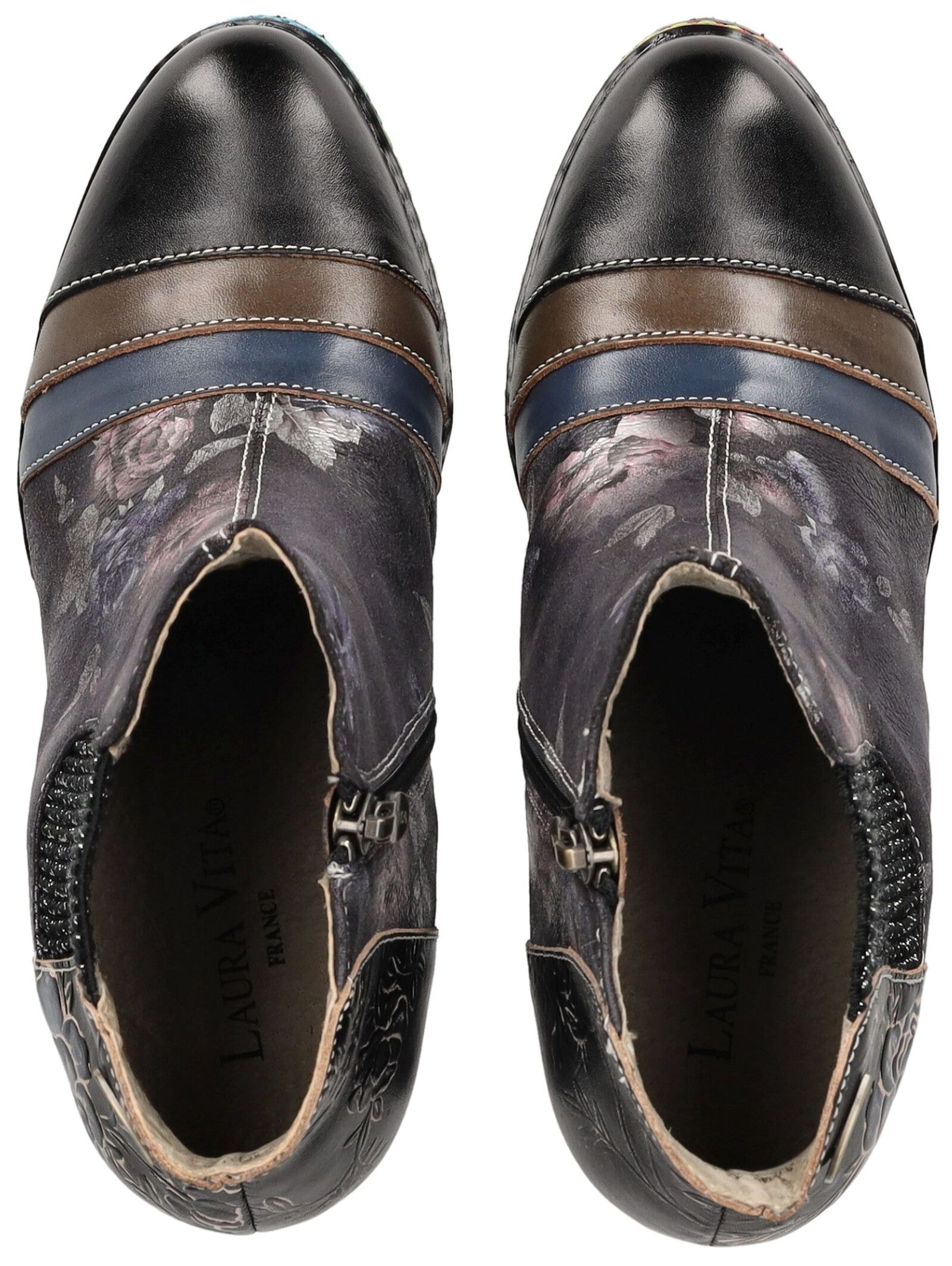 LAURA VITA High-Heel-Stiefelette »LAURA VITA Stiefelette Leder/Textil«