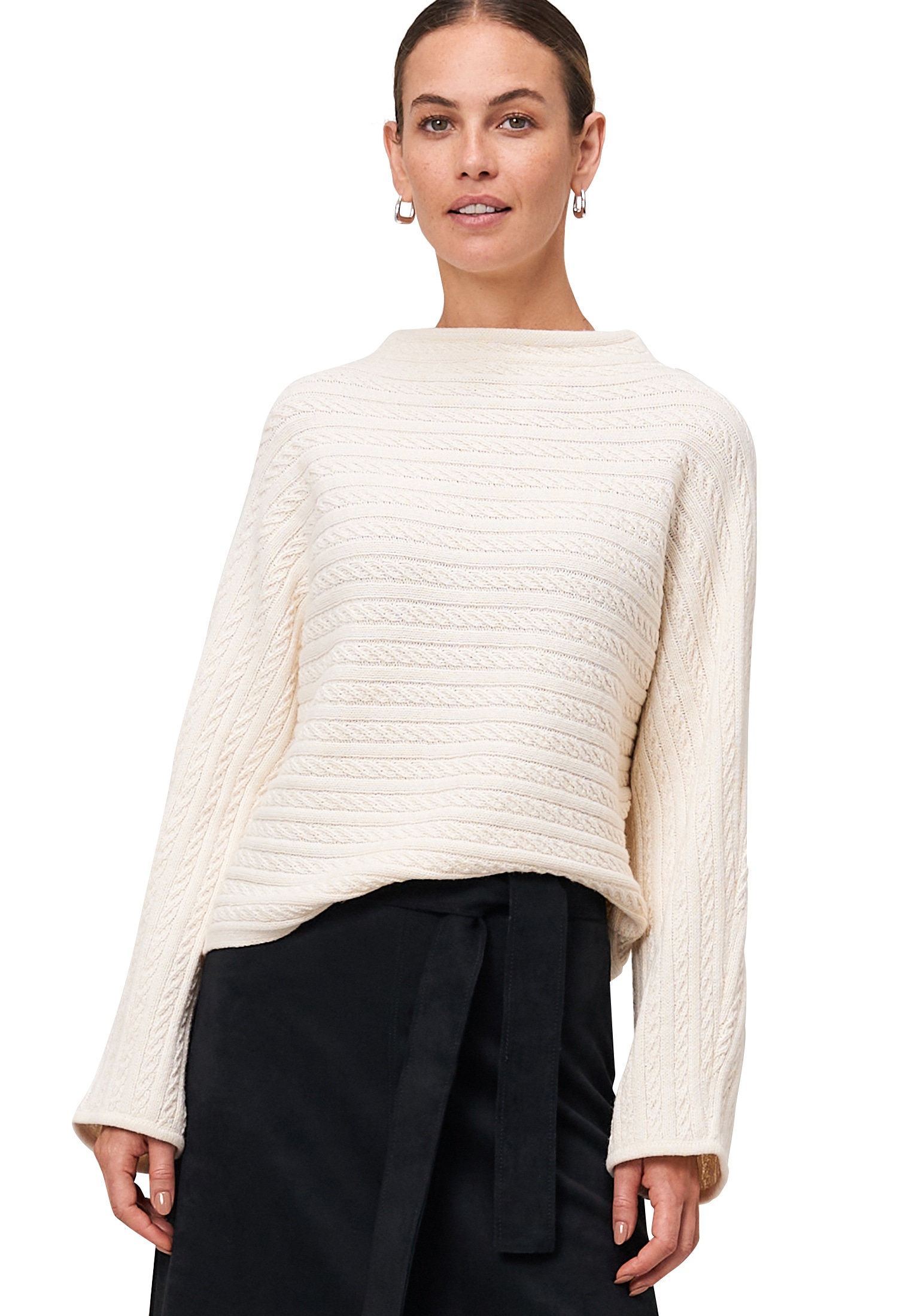 Zero Strickpullover "Damen Pullover mit Zopfmuster" 1 Stk. tlg. Plain/ohne günstig online kaufen