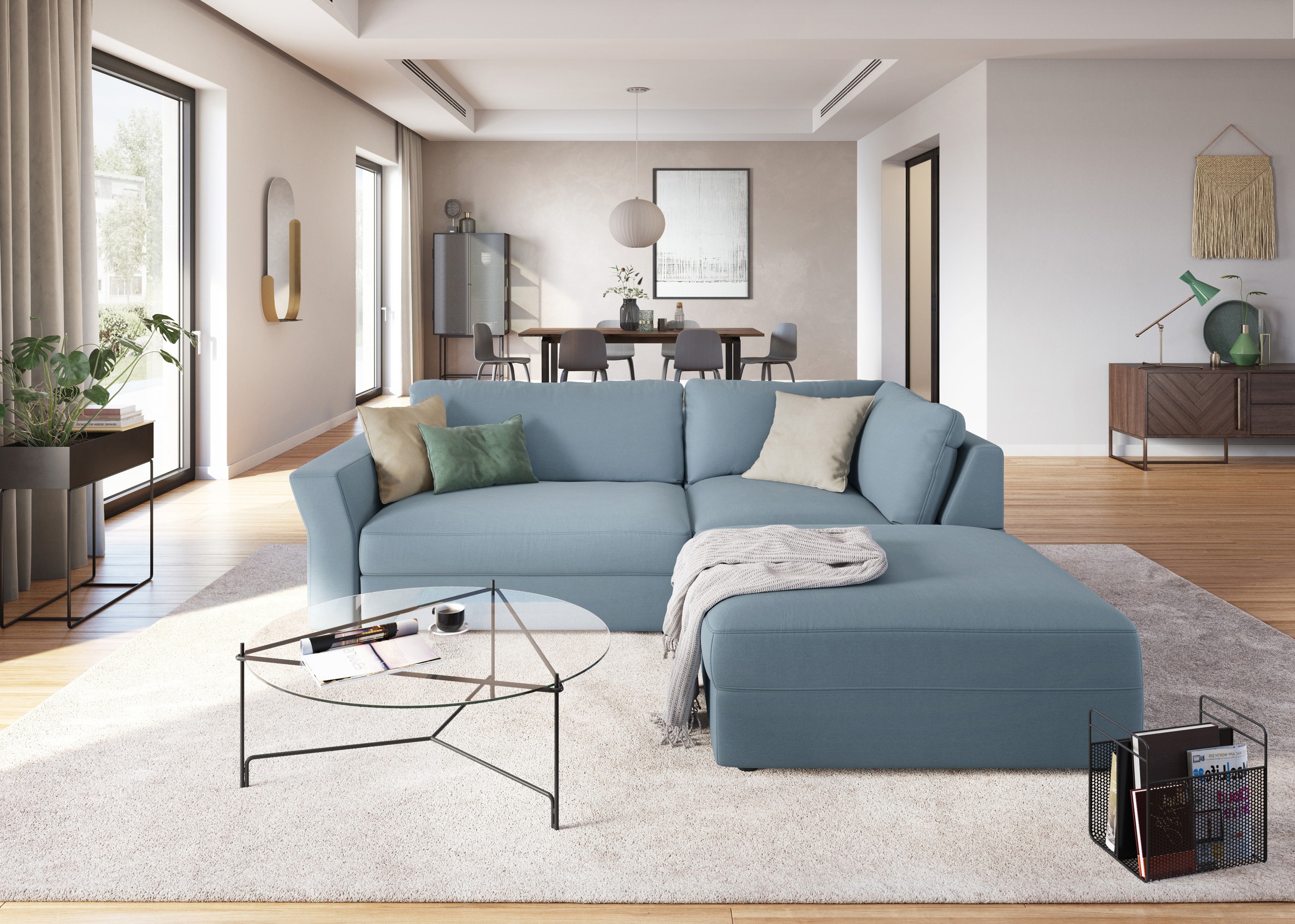 sit&more Ecksofa »Cadabra L-Form«, Breite 243 cm, inklusive Sitztiefenverstellung