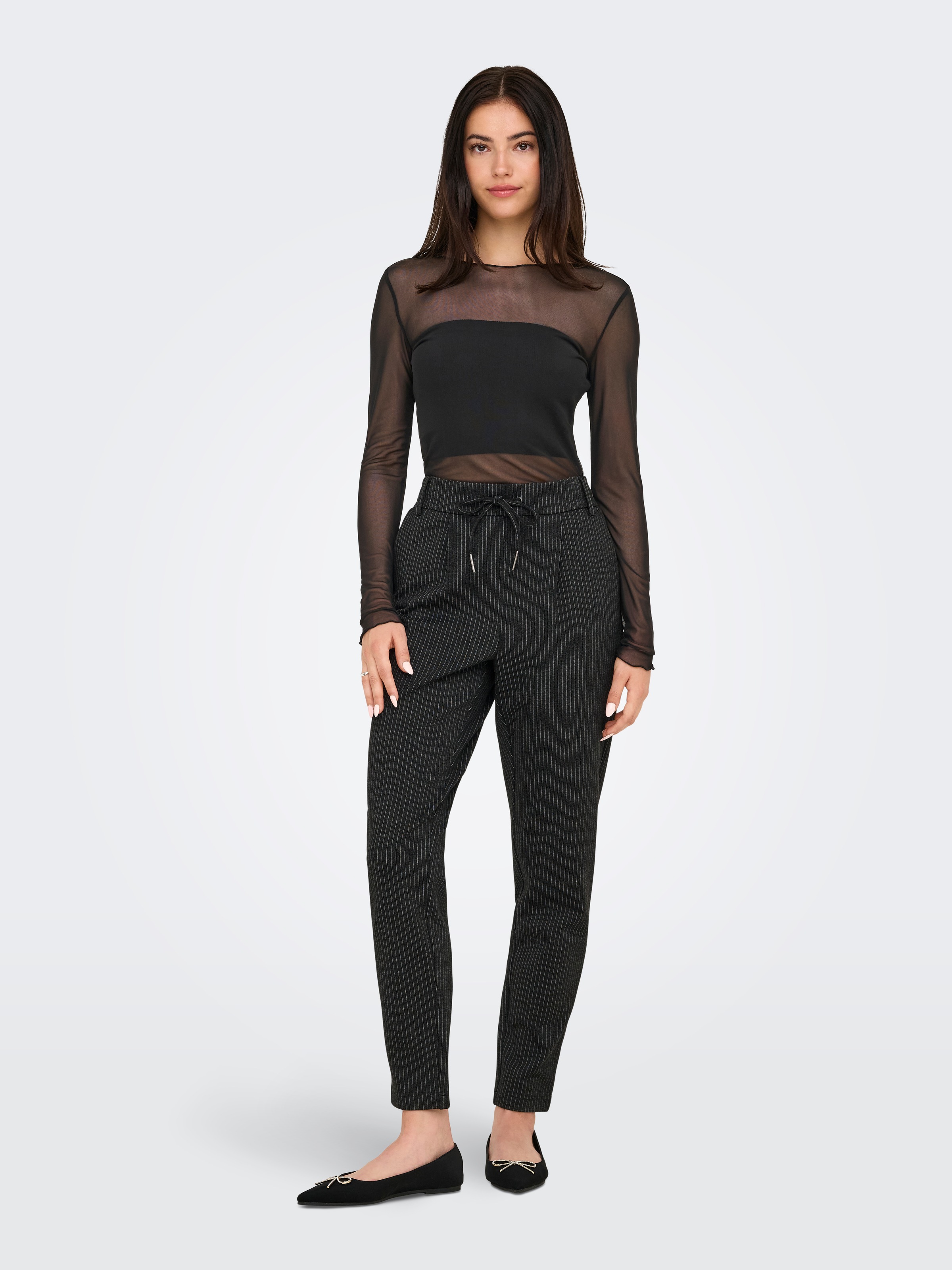 JDY Langarmshirt »JDYELSA NEW L/S O NECK TOP JRS NOOS«, leicht transparenter Look