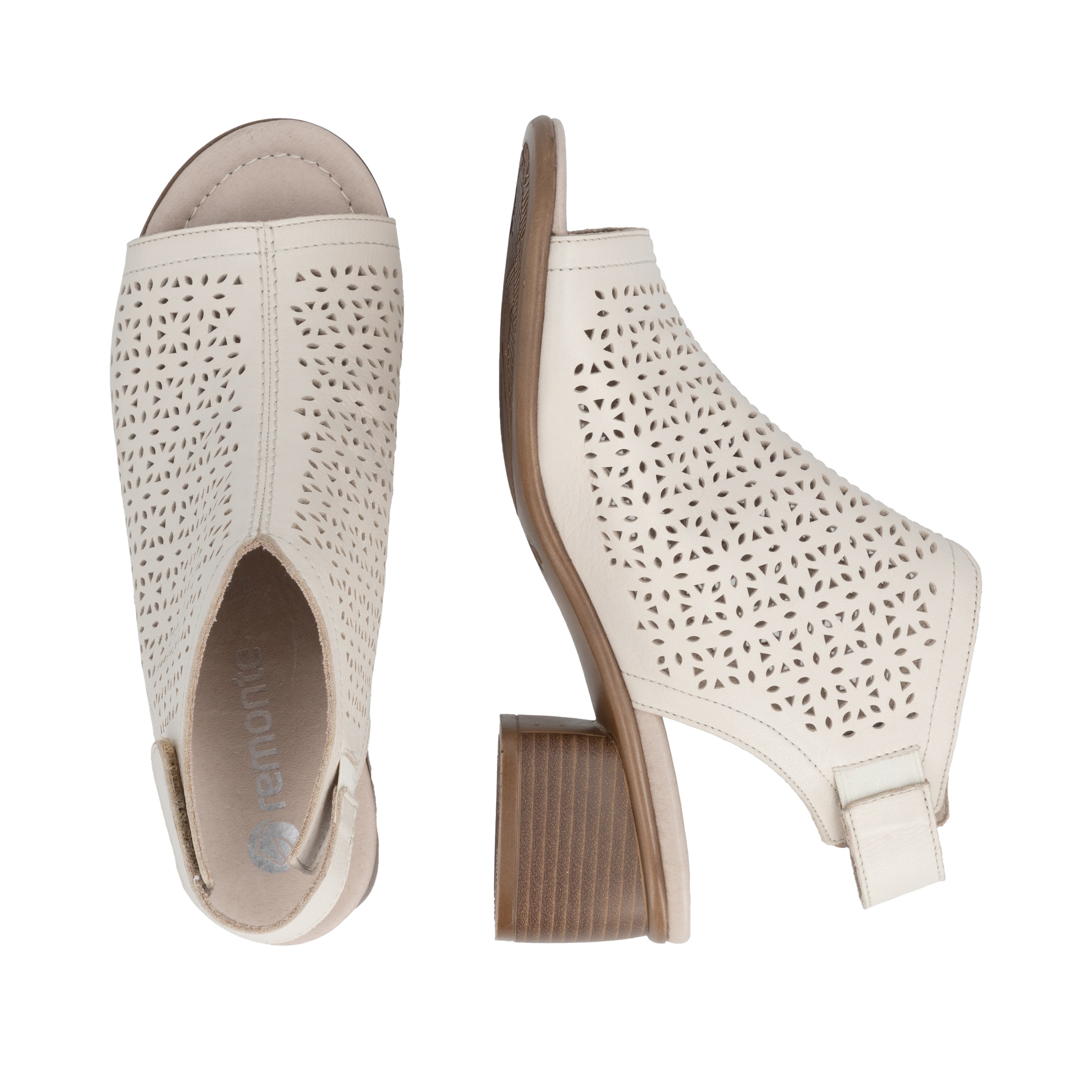 Remonte Schaftsandalette  Sommerschuh mit Blockabsatz und Klettriemchen an der Ferse