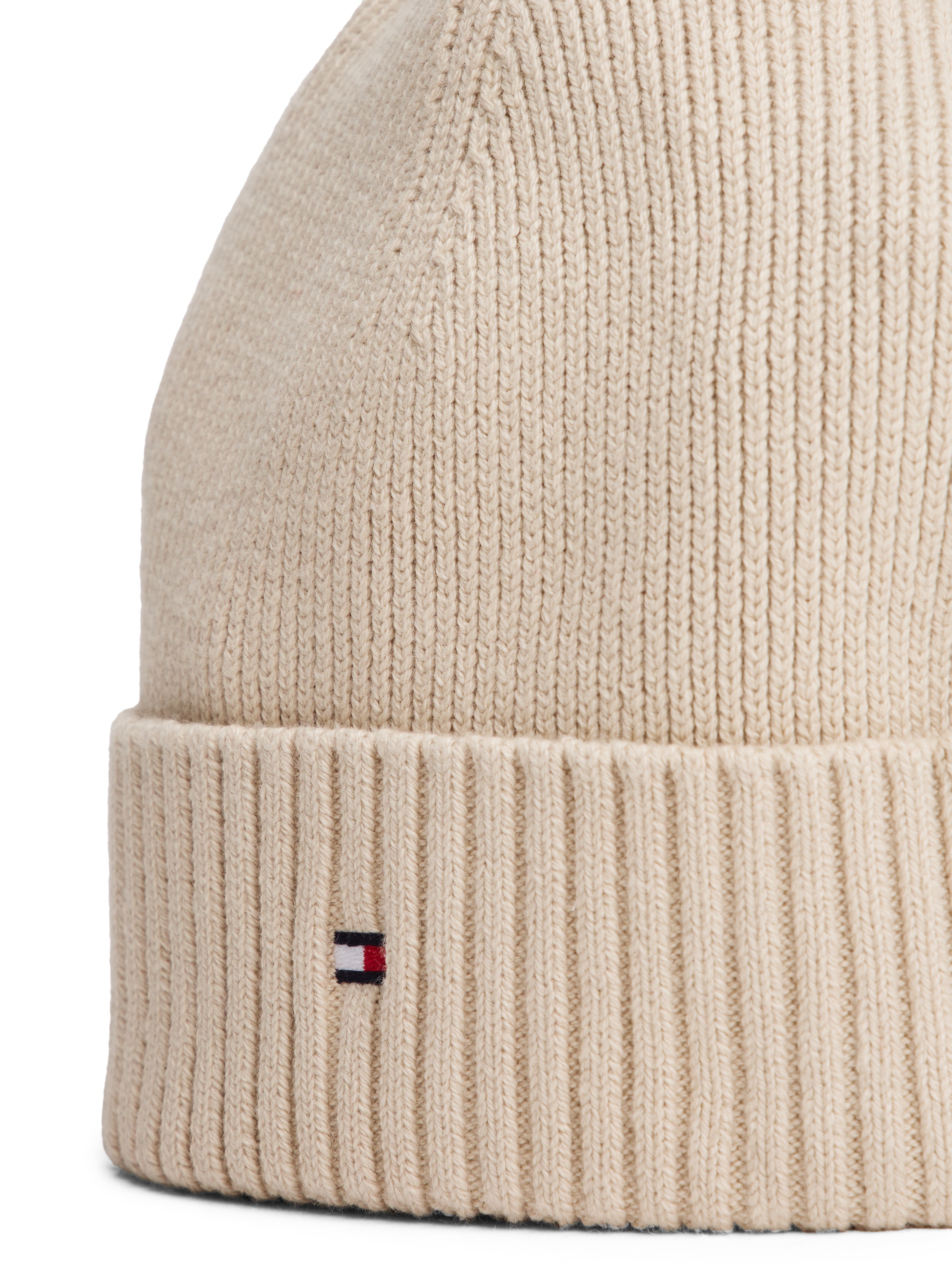 Tommy Hilfiger Strickmütze »TH FLAG PIMA COTTON BEANIE«, mit Logostickerei