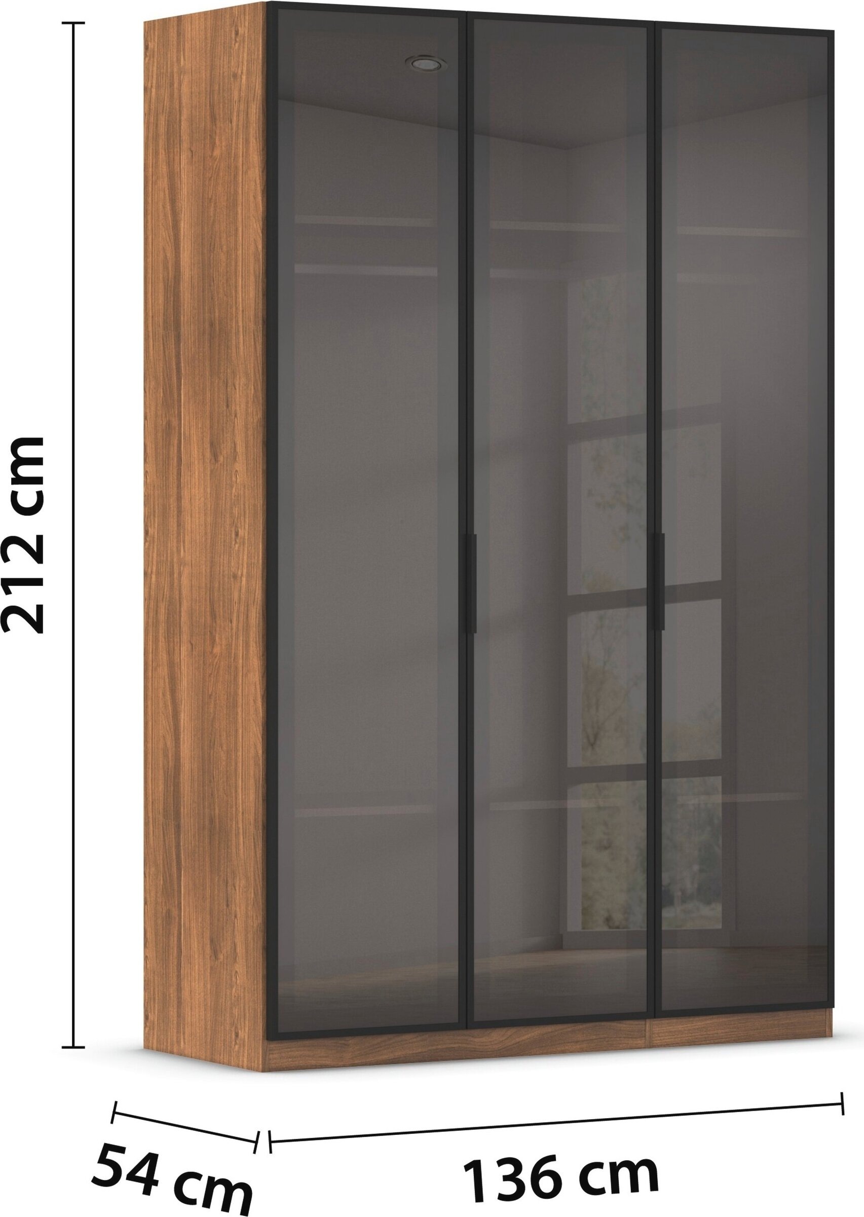 OTTO home Kleiderschrank »Schrank Möbel Schlafzimmer Garderobe Mietswohnung WELTNEUHEIT NYLLA« PATENTIERTES SCHNELLMONTAGESYSTEM mit Glasrahmentüren MADE IN GERMANY