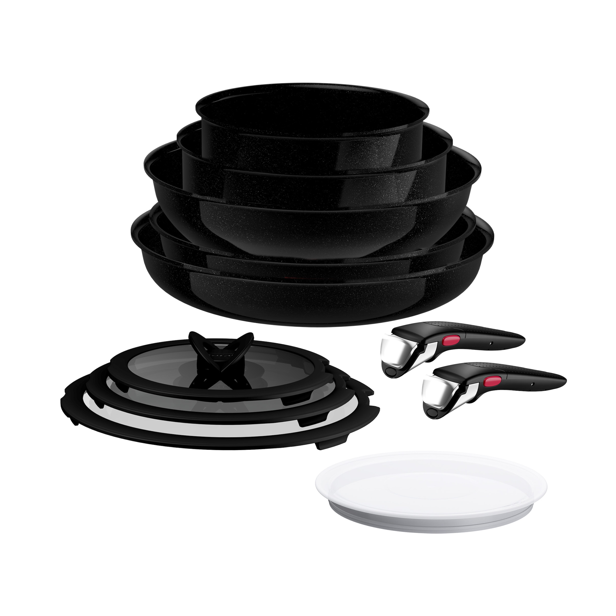 Tefal Pfannen-Set »Ingenio Excellence Keramik« Aluminium Set, 11 tlg. abnehmbarer Ingenio-Griff, Thermo-Signal, stapelbar, Induktion