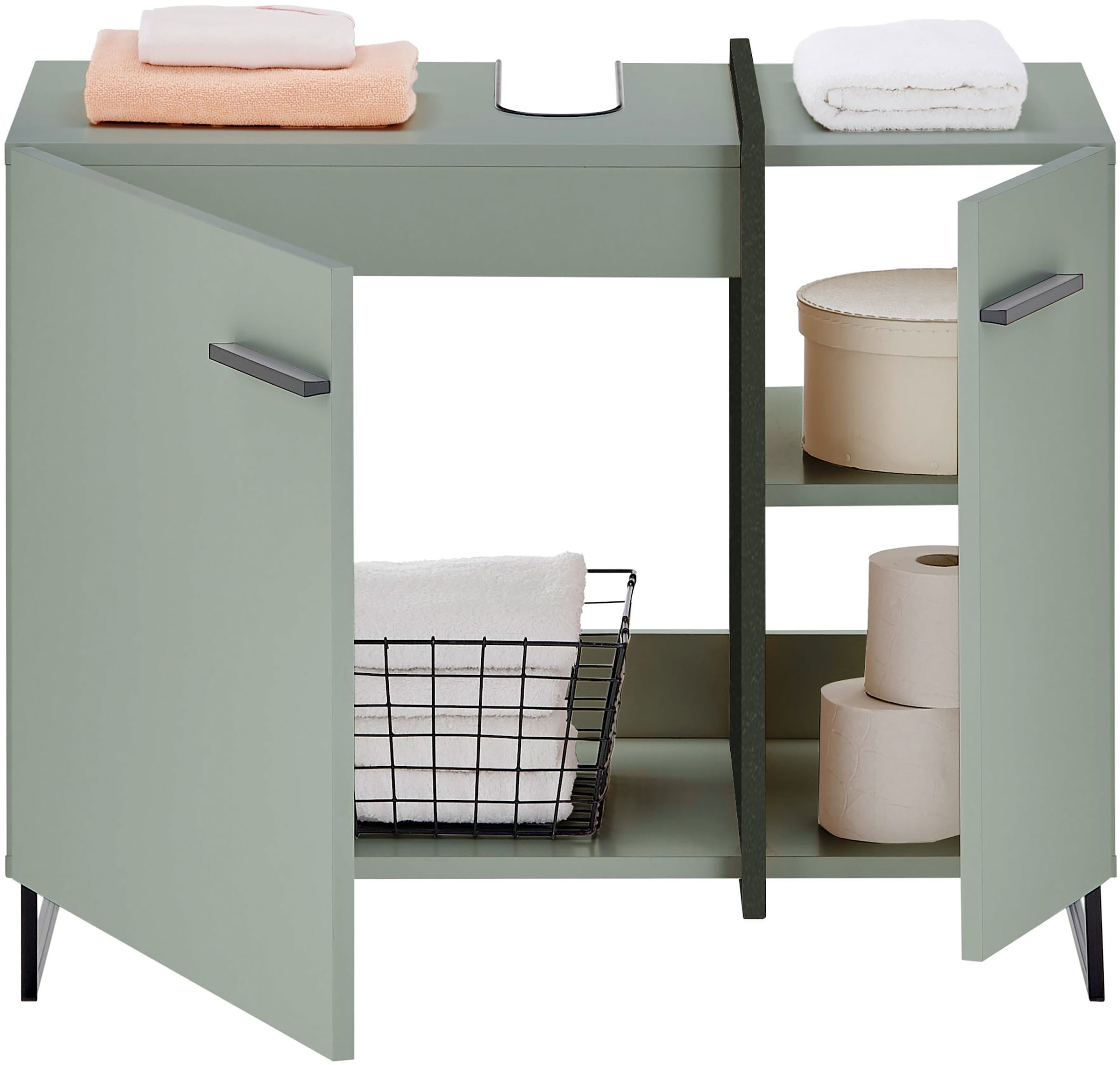 BASIC by Balculina Waschbeckenunterschrank »Palermo, BxHxT 80x64x41 cm« 1 Stk. tlg. Breite 80cm, Softclose, Metallfüße