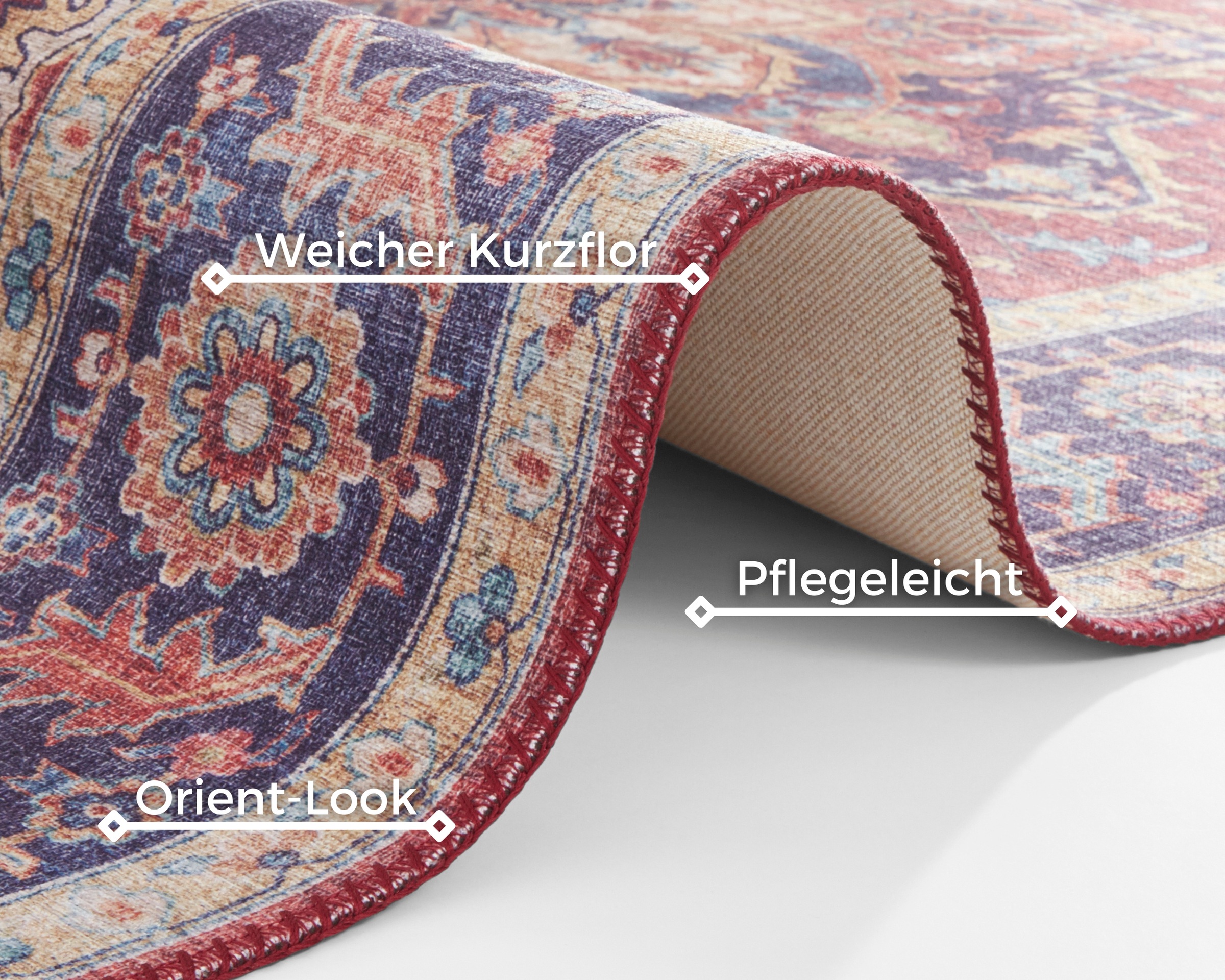 NOURISTAN Teppich »Anthea«, rechteckig, 5 mm Höhe, Orientalisch, Läufer, Vintage, Wohnzimmer, Schlafzimmer, Esszimmer
