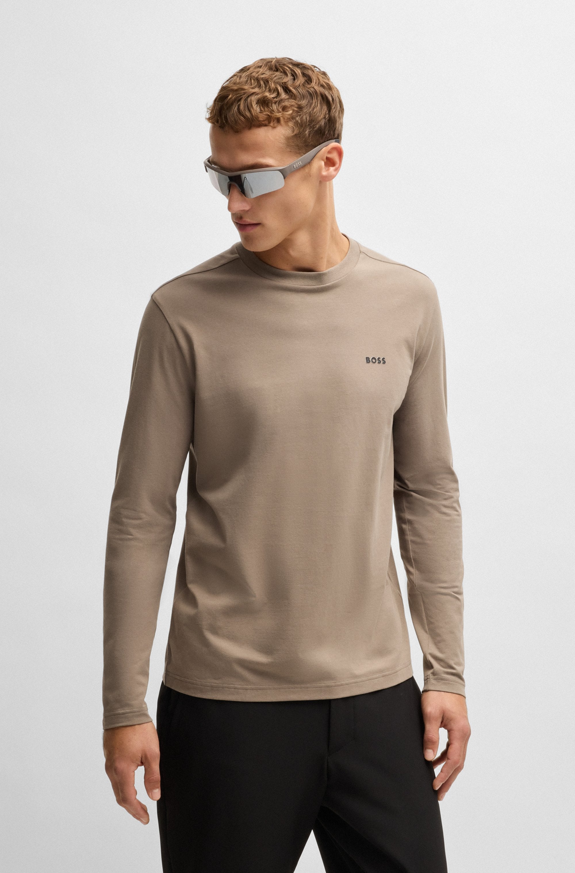 BOSS GREEN Langarmshirt »Tee Long«, mit Rundhalsausschnitt