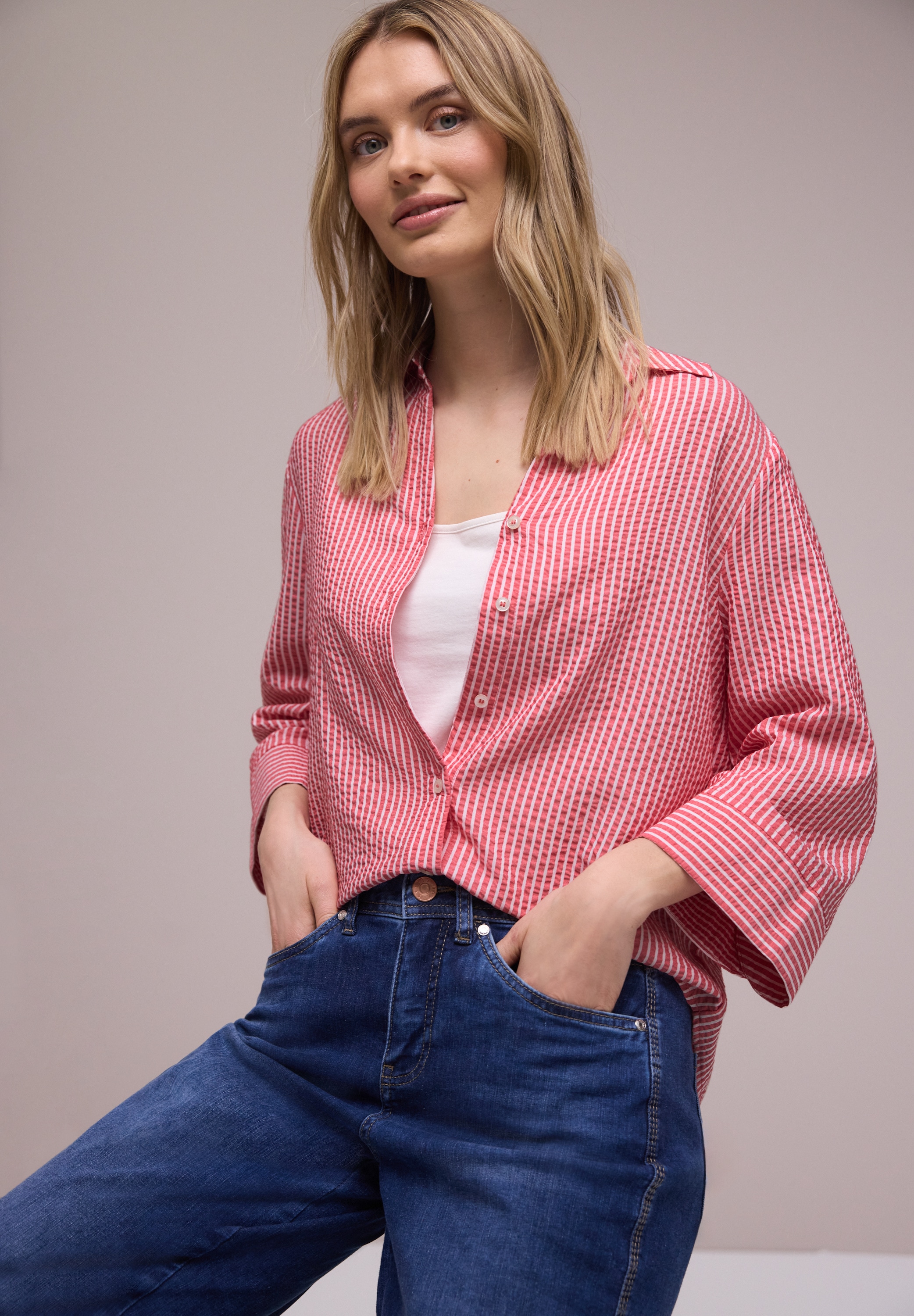 STREET ONE Hemdbluse mit 3/4 Ärmeln günstig online kaufen