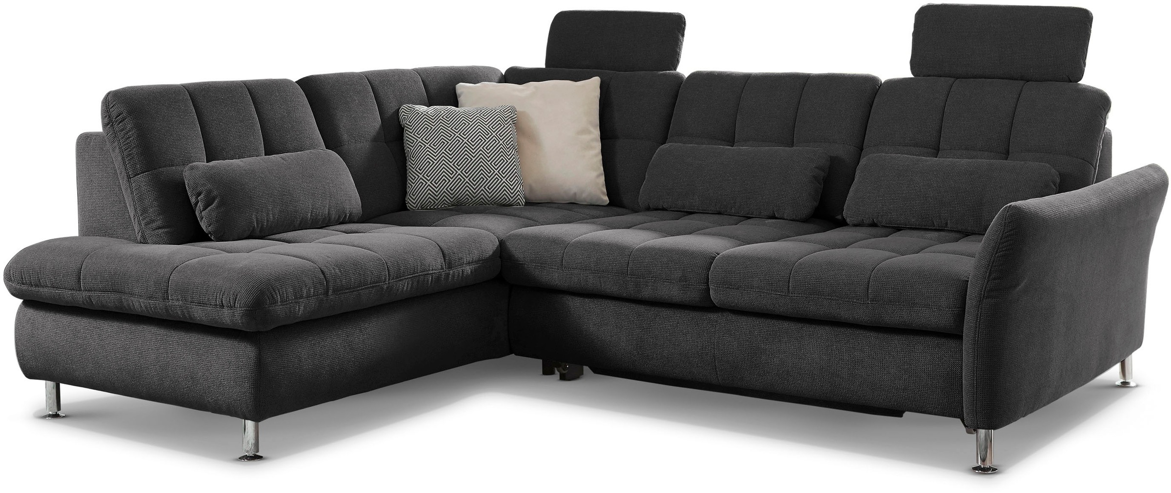 Die PlanBar Ecksofa "MP-IN20016 L-Form mit Kaltschaum-Polsterung" optional Kopfstützen & Schlaffunktion, mit Kaltschaum-Polsterung