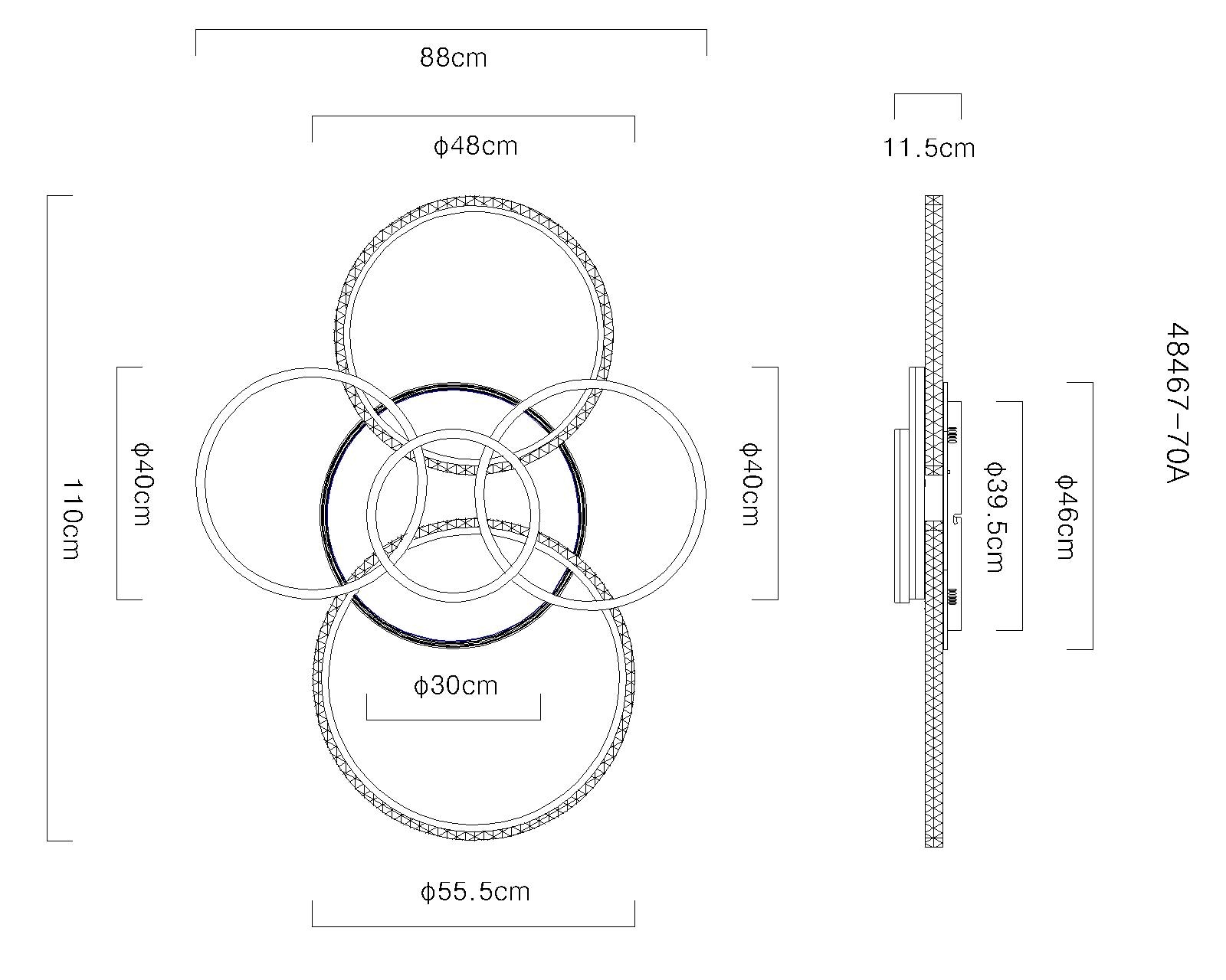 GLOBO LIGHTING Deckenleuchte »LORELEI« LED-Modul 1 Stk. Warmweiß Deckenlampe Wohnzimmer-Leuchte Schlafzimmer-Leuchte Flur Küche