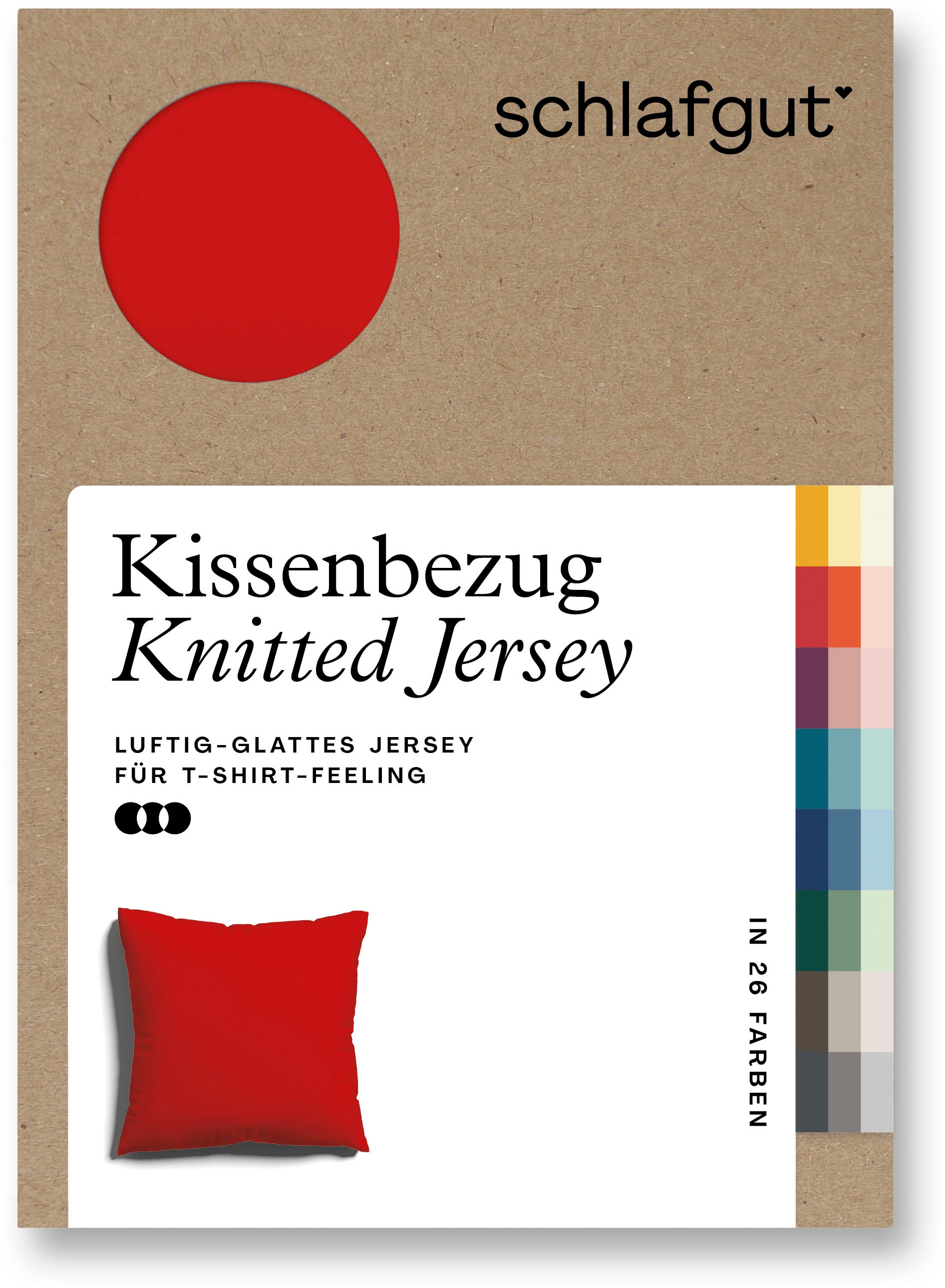 Schlafgut Kissenbezug "Knitted Jersey aus Bio-Baumwolle mit Elasthan, bügelfrei,", (1 St.), besonders fein gestrickt, Ki