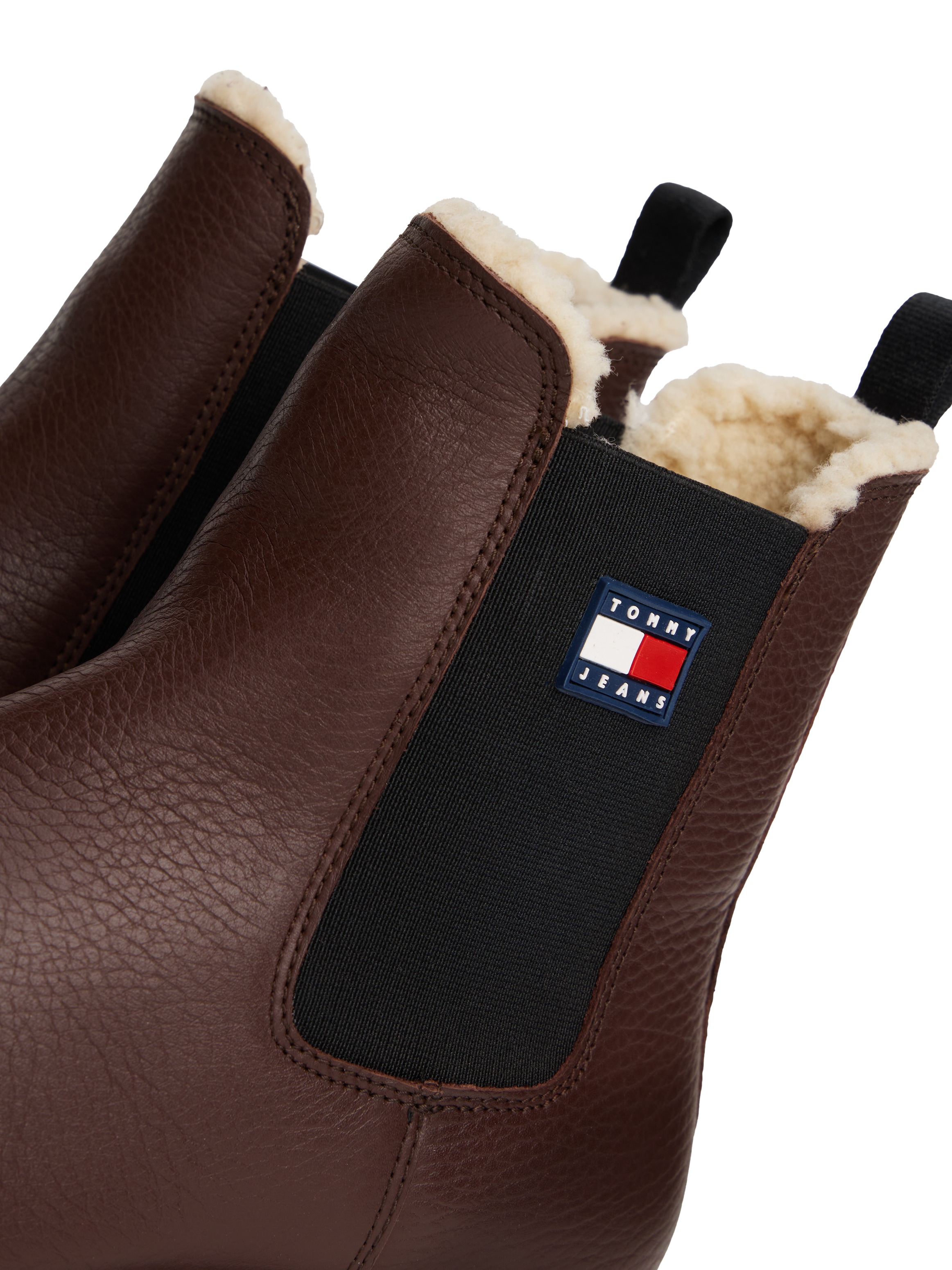 Tommy Jeans Chelseaboots »TJW CHELSEA BOOT WL«, Blockabsatz, Stiefelette mit typischer Logoflagge