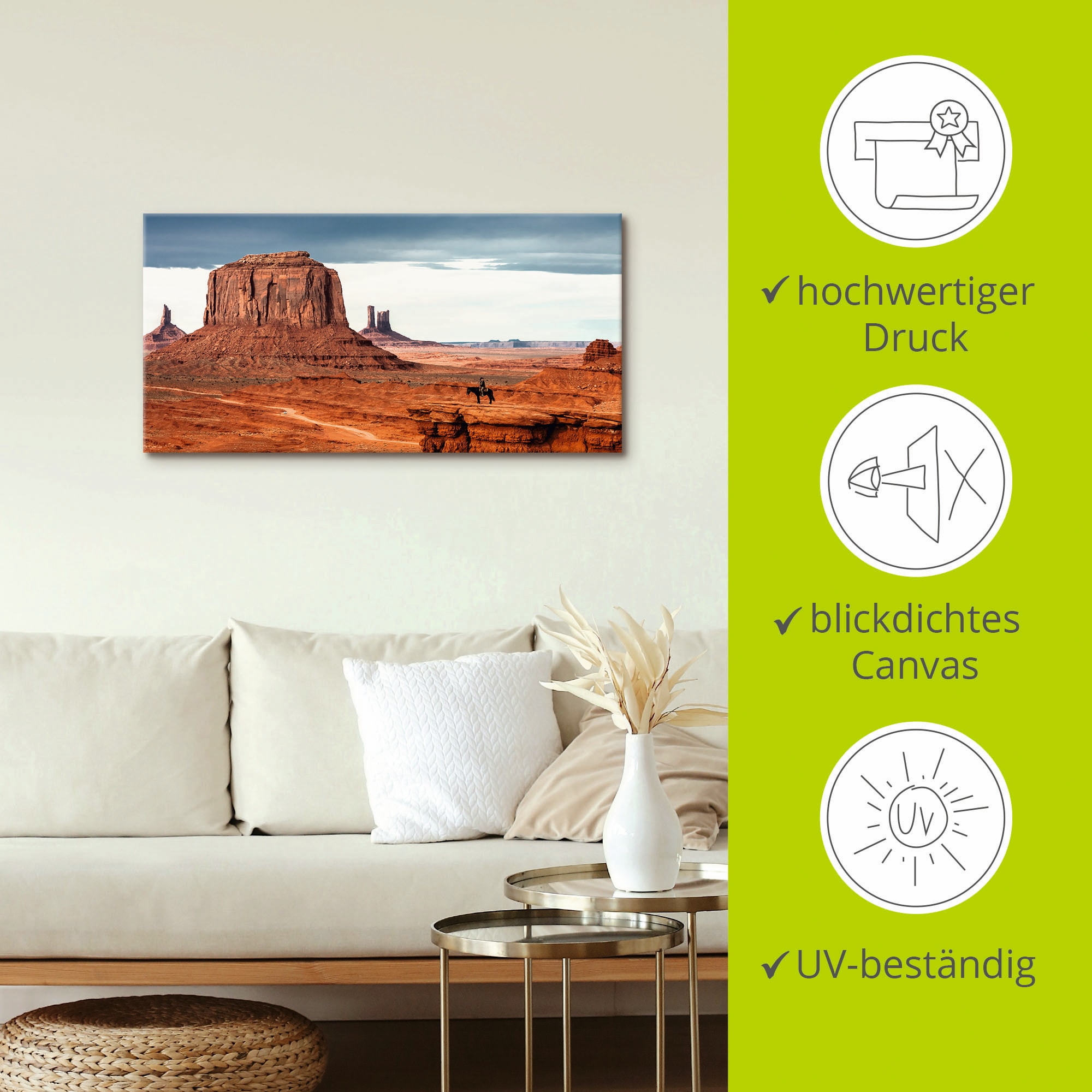 Artland Wandbild »Colorado - Utah Monument Valley«, Amerika, (1 St.), als Leinwandbild, Poster in verschied. Größen