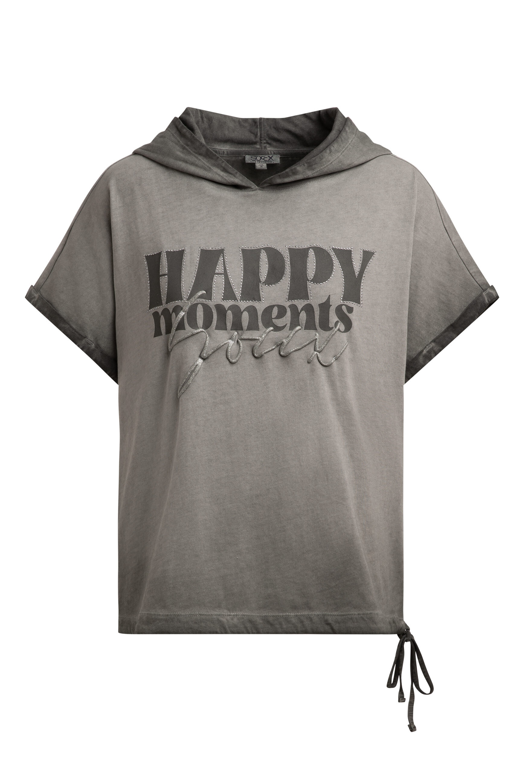 SOCCX Kapuzenshirt mit Bindeband am Saum