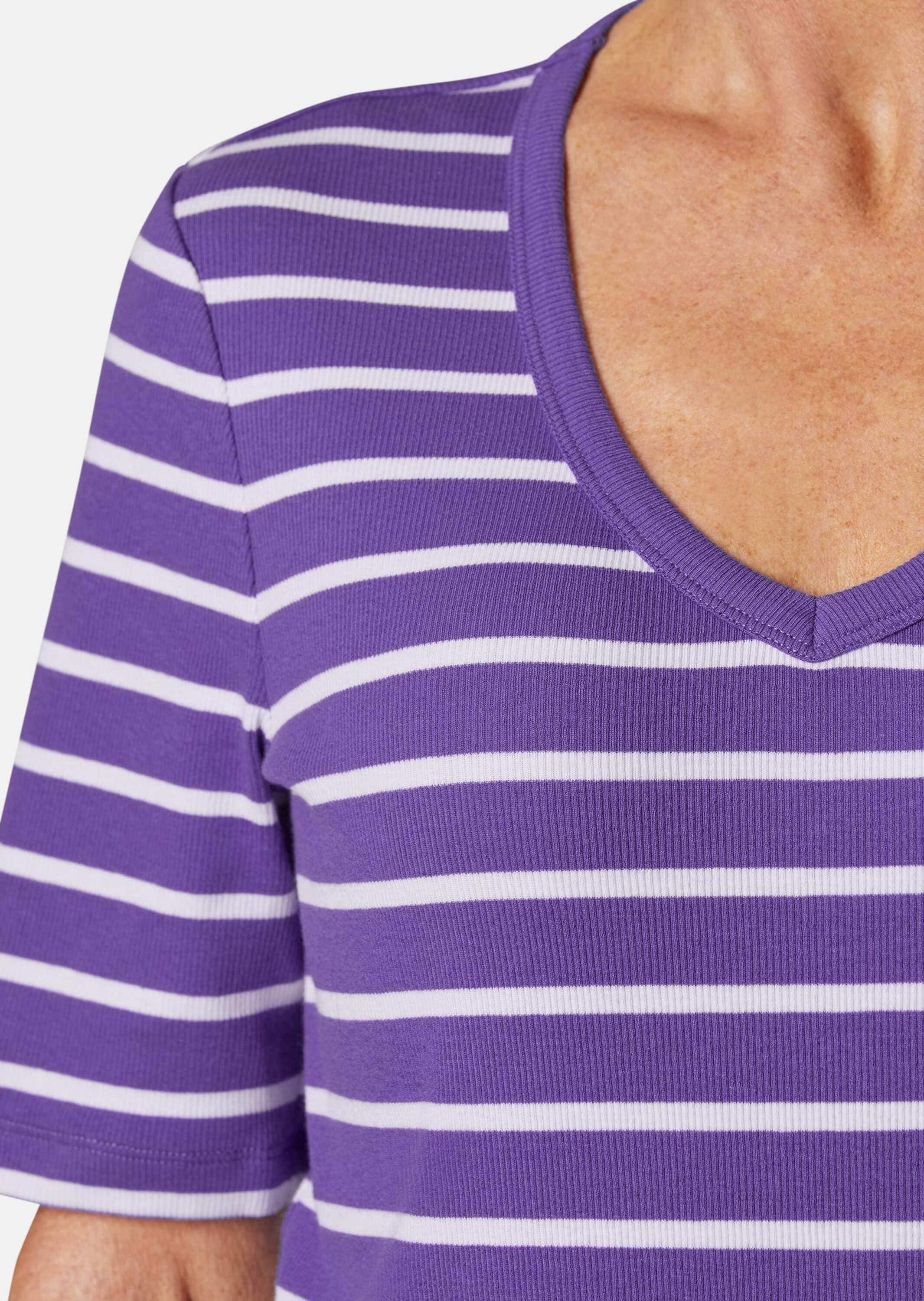 GOLDNER Langarm-Poloshirt »Ringelshirt Garngewirktes Ringelshirt aus weichem Interlock«