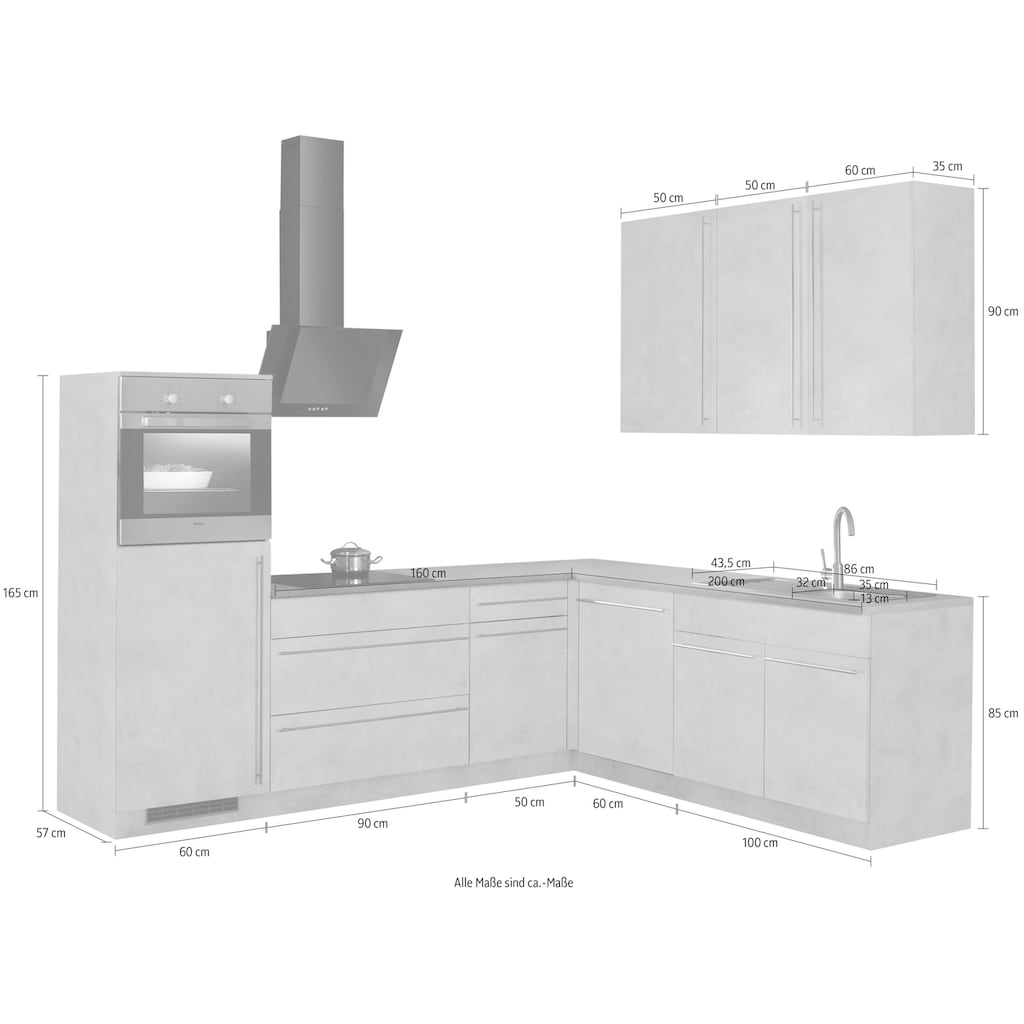 wiho Küchen Winkelküche »Chicago«