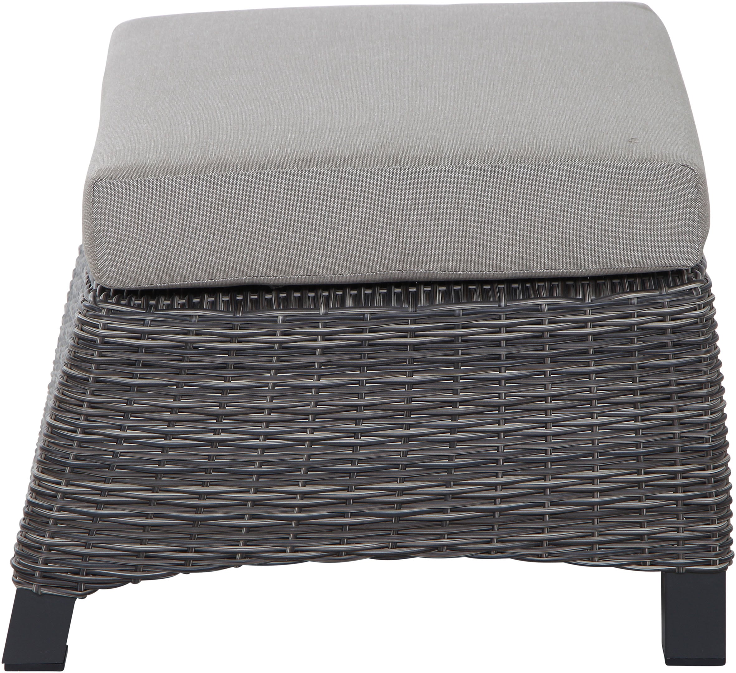 Siena Garden Gartenlounge-Hocker »CORIDO« Gestell Aluminium matt anthrazit inkl. Kissen, charcoal grey