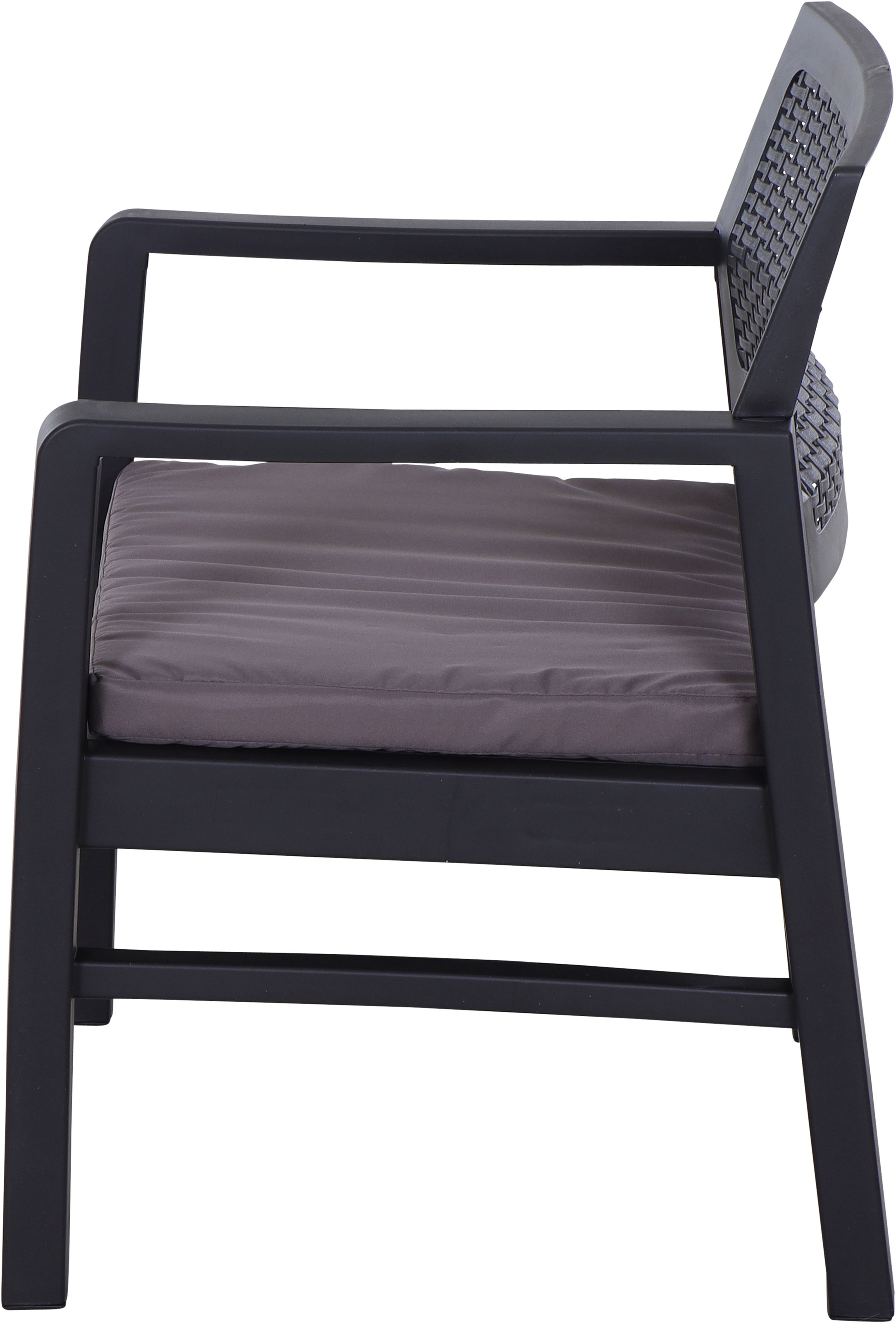 Progarden Balkonset »Kraka« Set, 3 tlg. anthrazit, inkl. Kissen, Outdoor Kunststoff-Lounge-Set