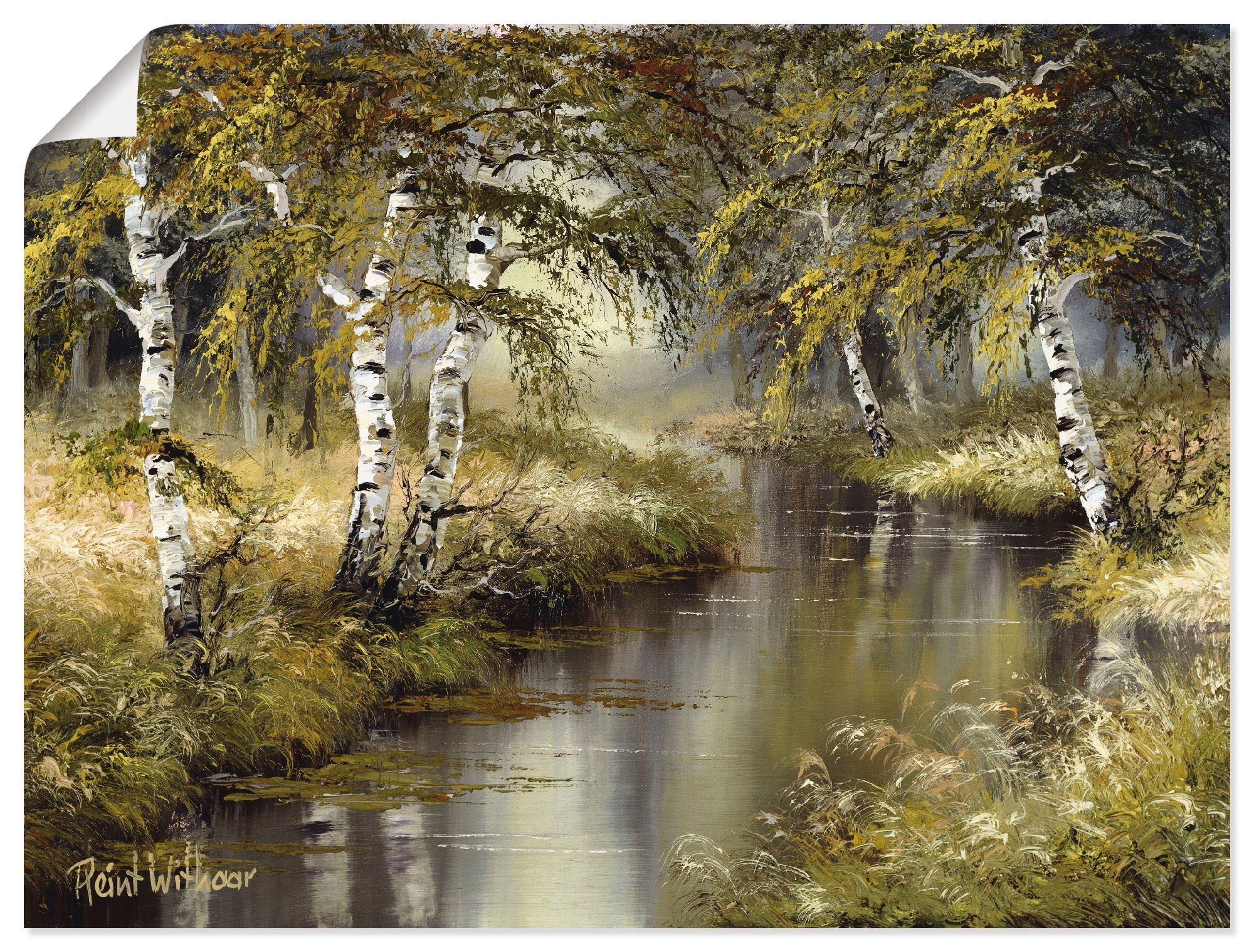 Artland Wandbild »Kanal tief im Wald«, Wald, (1 St.), als Leinwandbild, Poster, Wandaufkleber in verschied. Größen