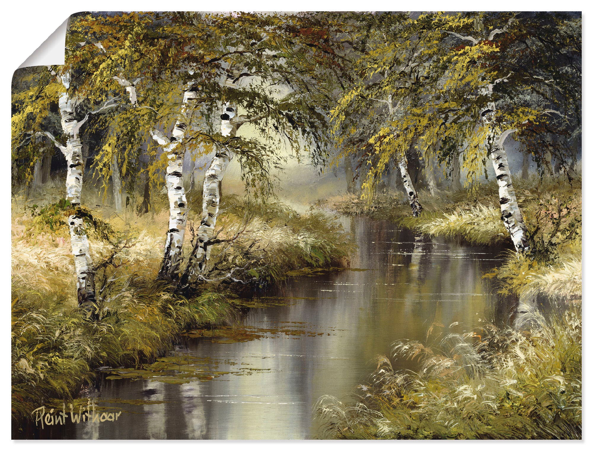 Wandbild »Kanal tief im Wald«, Wald, (1 St.), als Leinwandbild, Poster, Wandaufkleber...