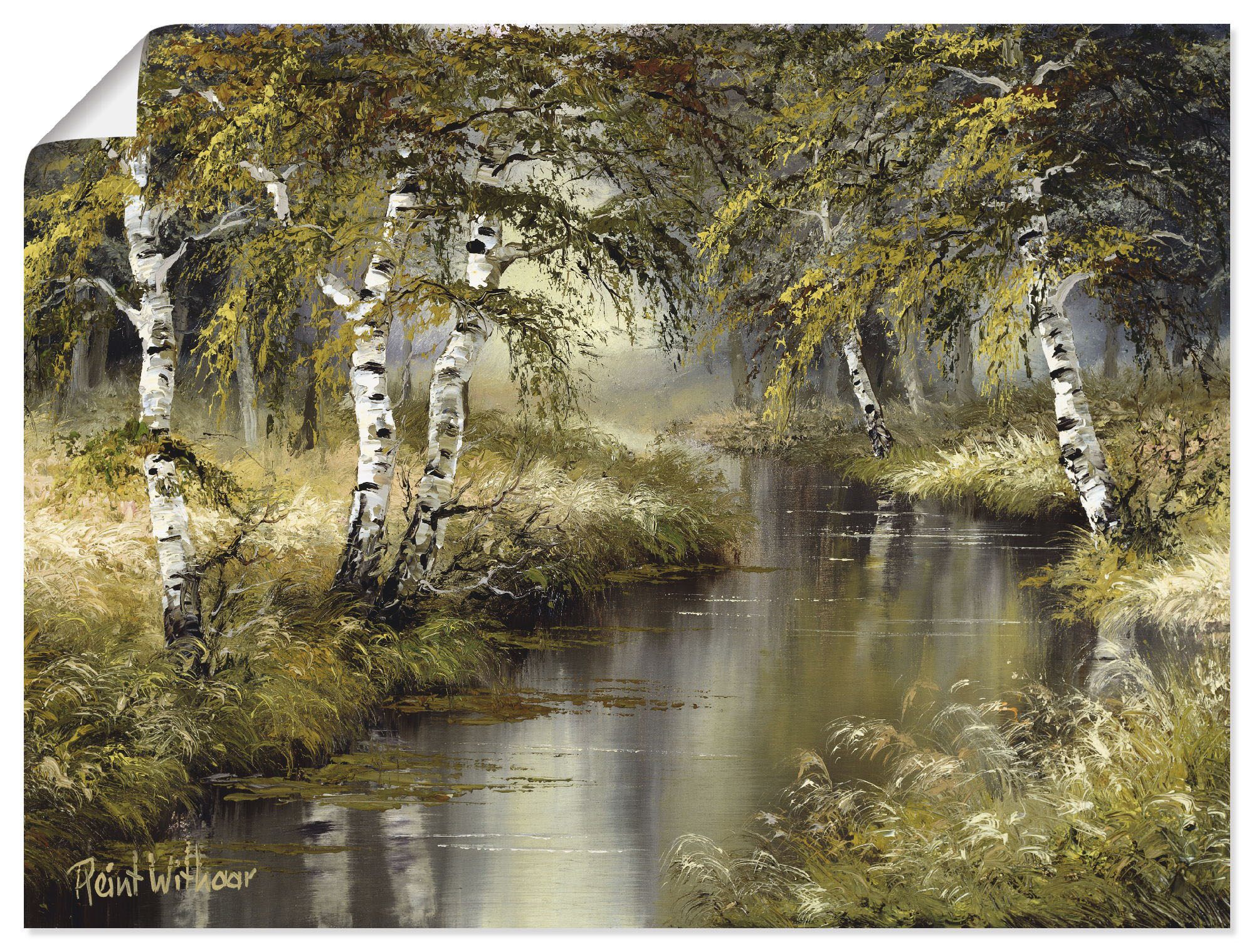 Artland Wandbild "Kanal tief im Wald" Wald 1 Stk. tlg. als Leinwandbild, Poster in verschied. Größen