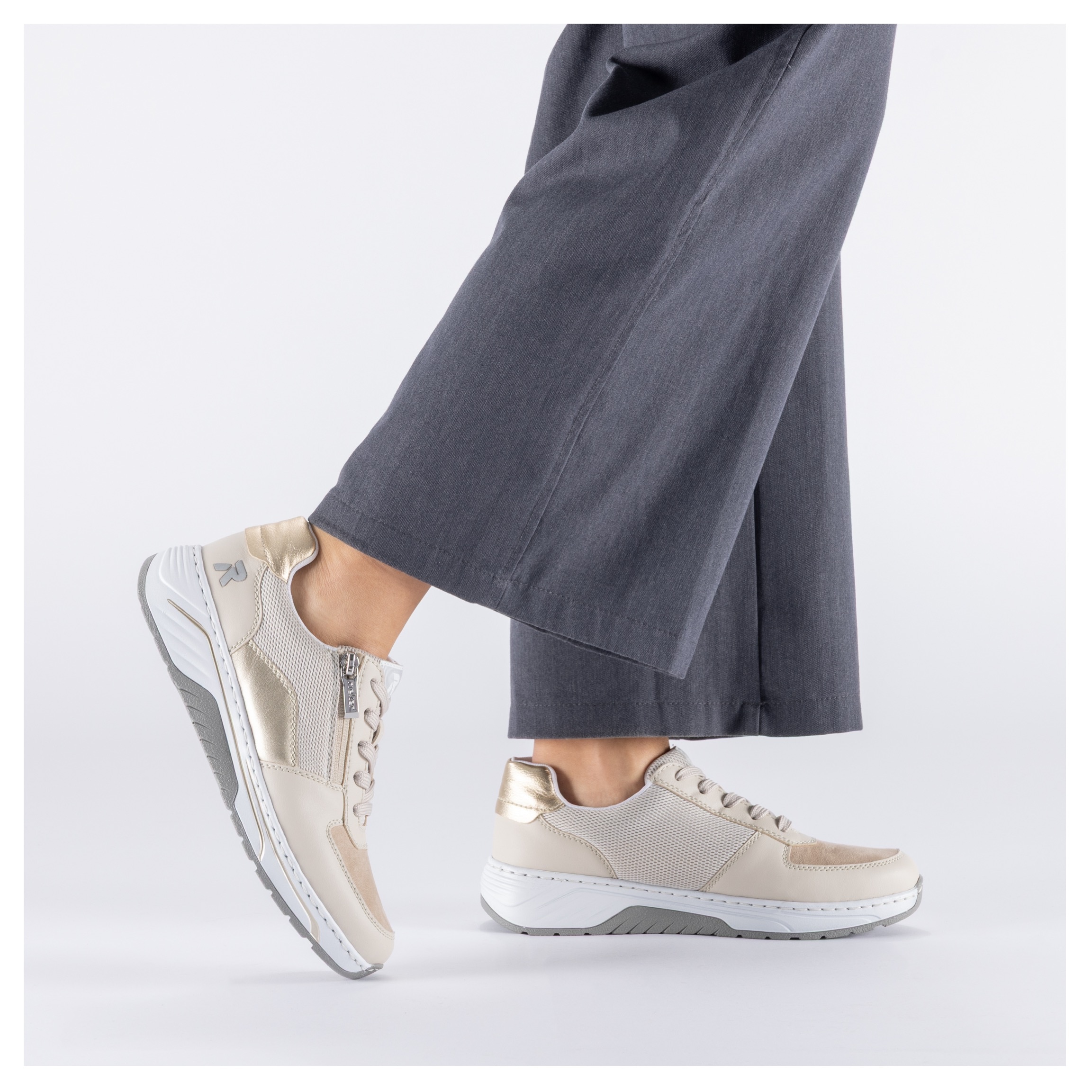 Rieker Sneaker  Schnürschuh, Halbschuh, Freizeitsneaker mit Reißverschluss