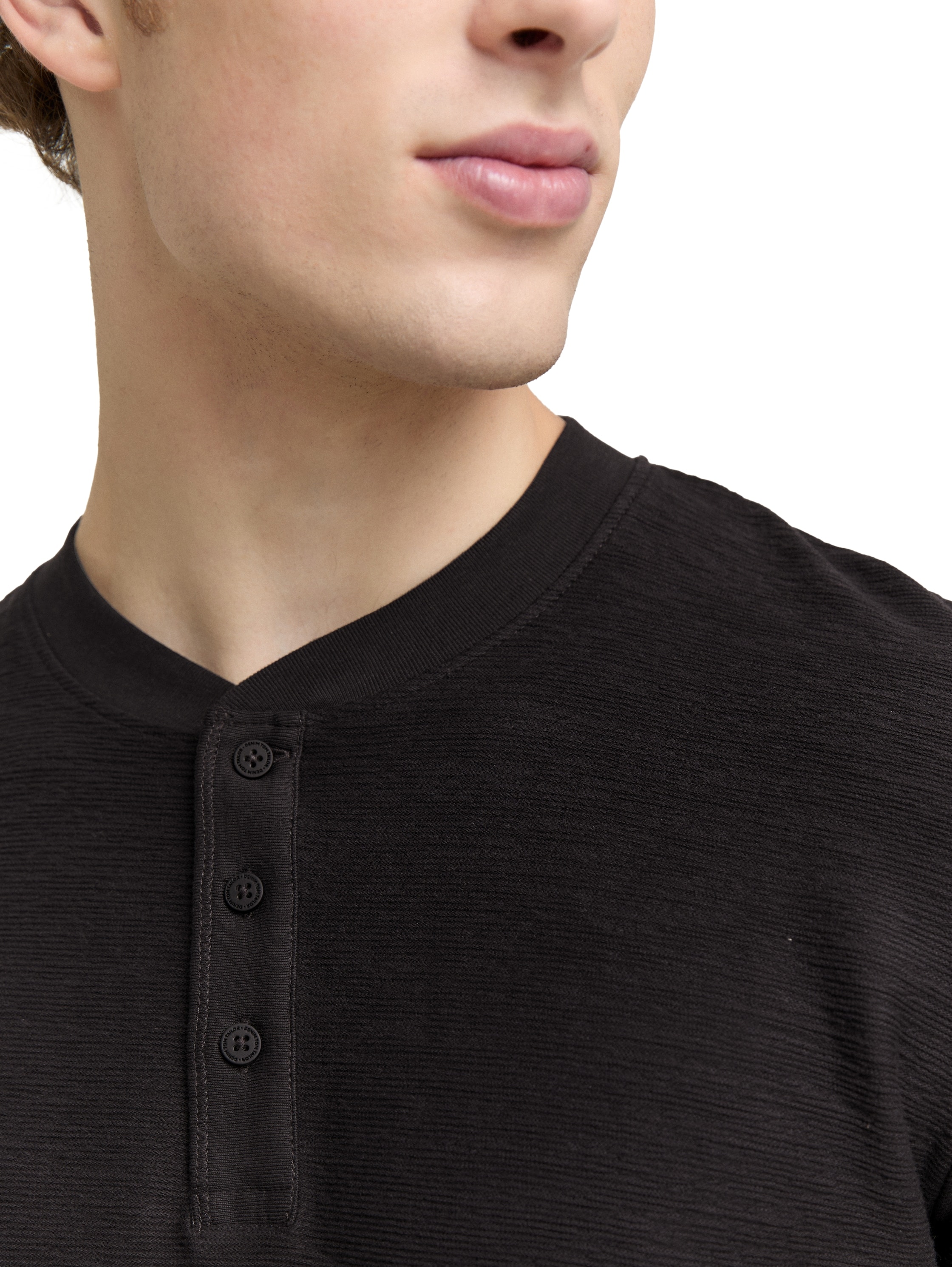 TOM TAILOR Denim Langarmshirt, mit Knopfleiste