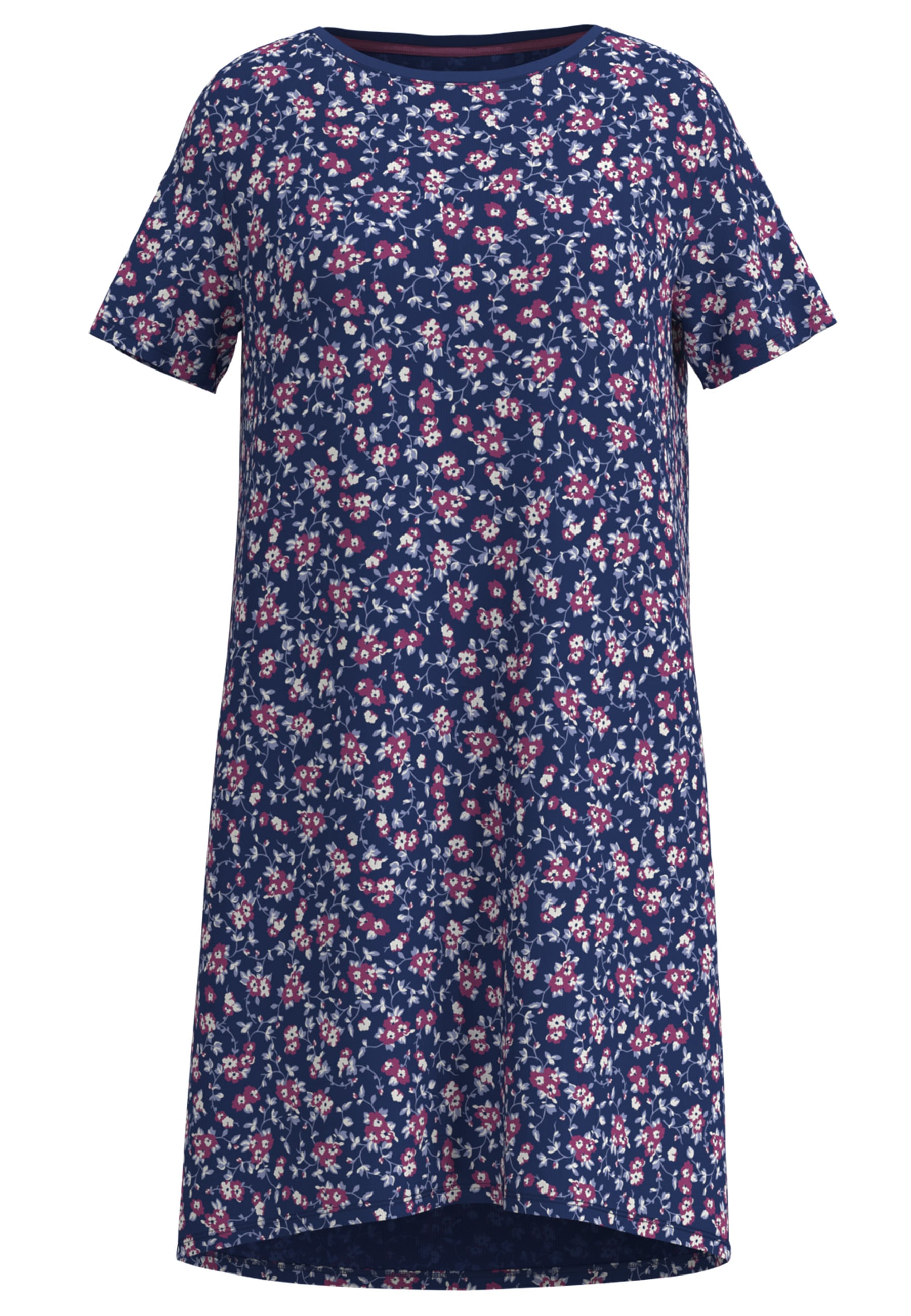 GÖTZBURG Pyjama knielang, Kurzarm, Rundhalsausschnitt, mit Motiv, Baumwolle