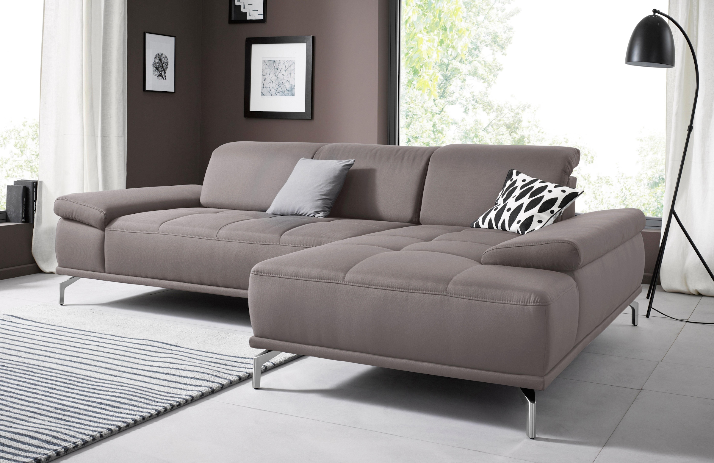 Home affaire Ecksofa "Caluna" Inkl.Sitztiefenverstellung, wahlweise mit Kop günstig online kaufen