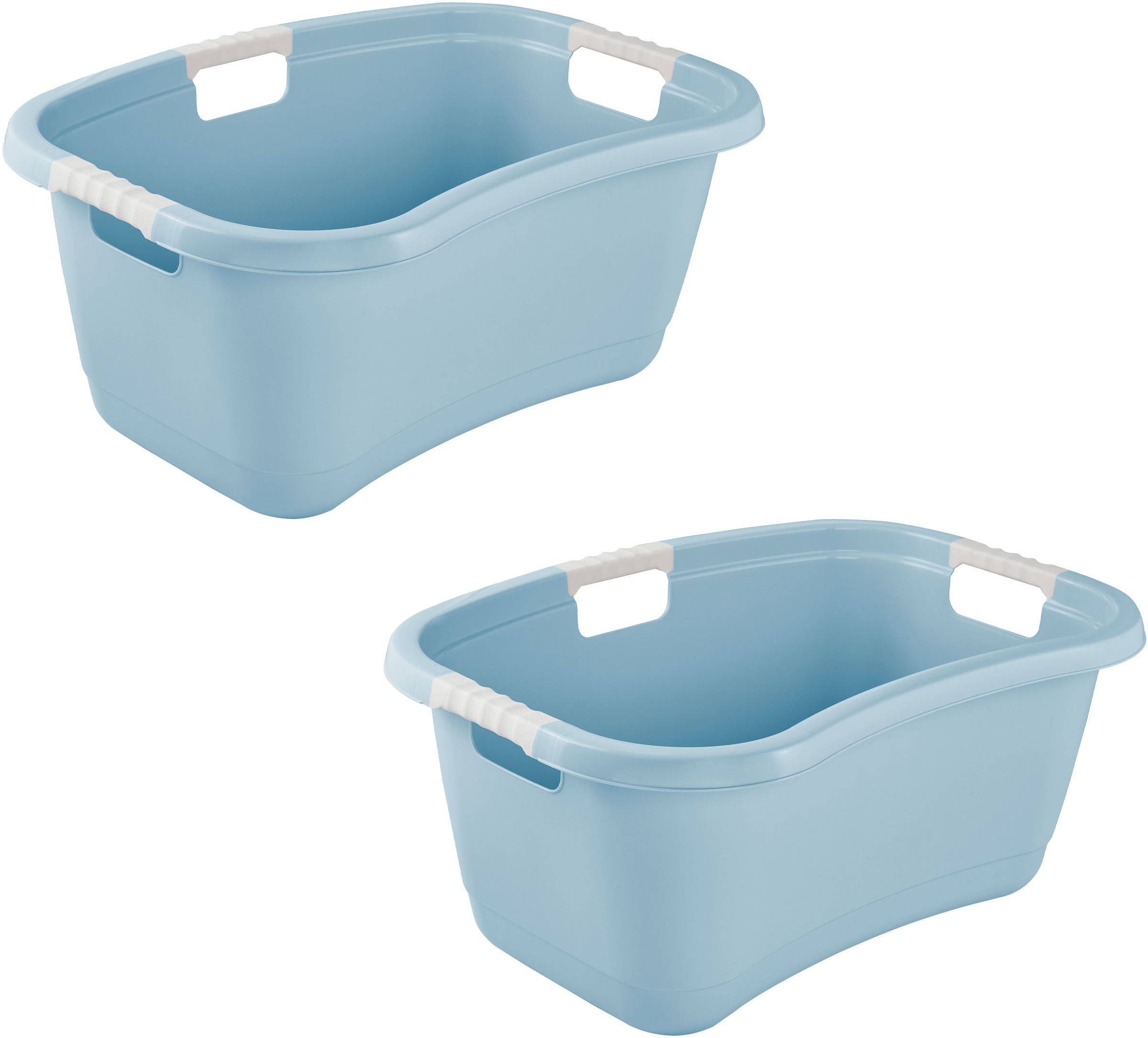 keeeper Wäschewanne "janne, 2er Set, Wanne mit Softgriffen, 65 x 45 x 28 cm, 50 l" ergonomische Form, komfortable Softgriffe, Hüftstütze