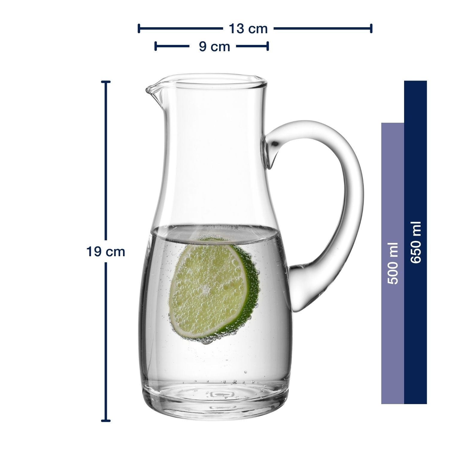 LEONARDO Wasserkanne »Krug PIENO« 0,5 l 1 Stk. tlg. Glaskrug in geschwungener Form
