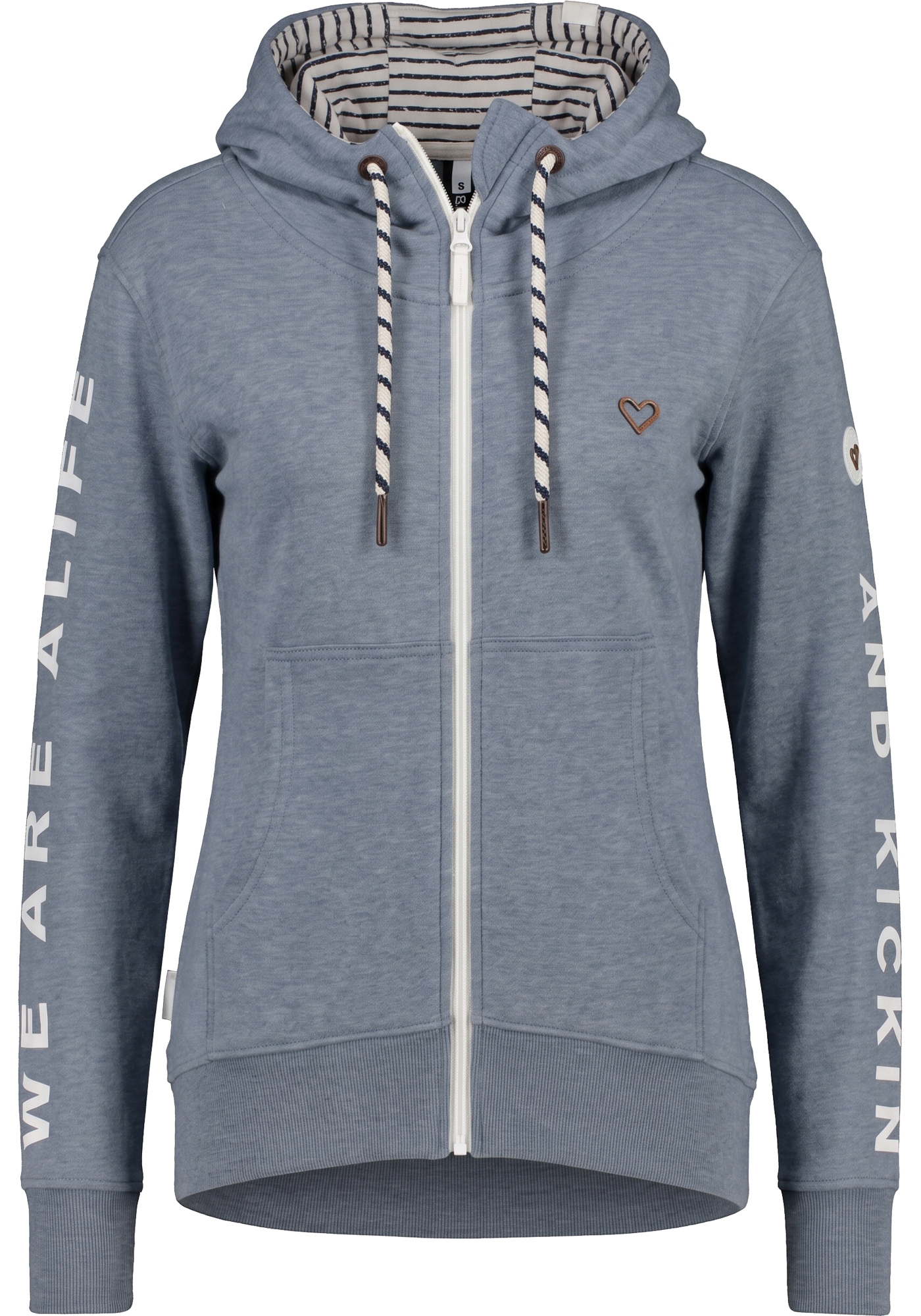 Alife & Kickin Sweatjacke »JessyAK A« leichte Kapuzensweatjackemit Logo-Schriftzug auf den Ärmeln