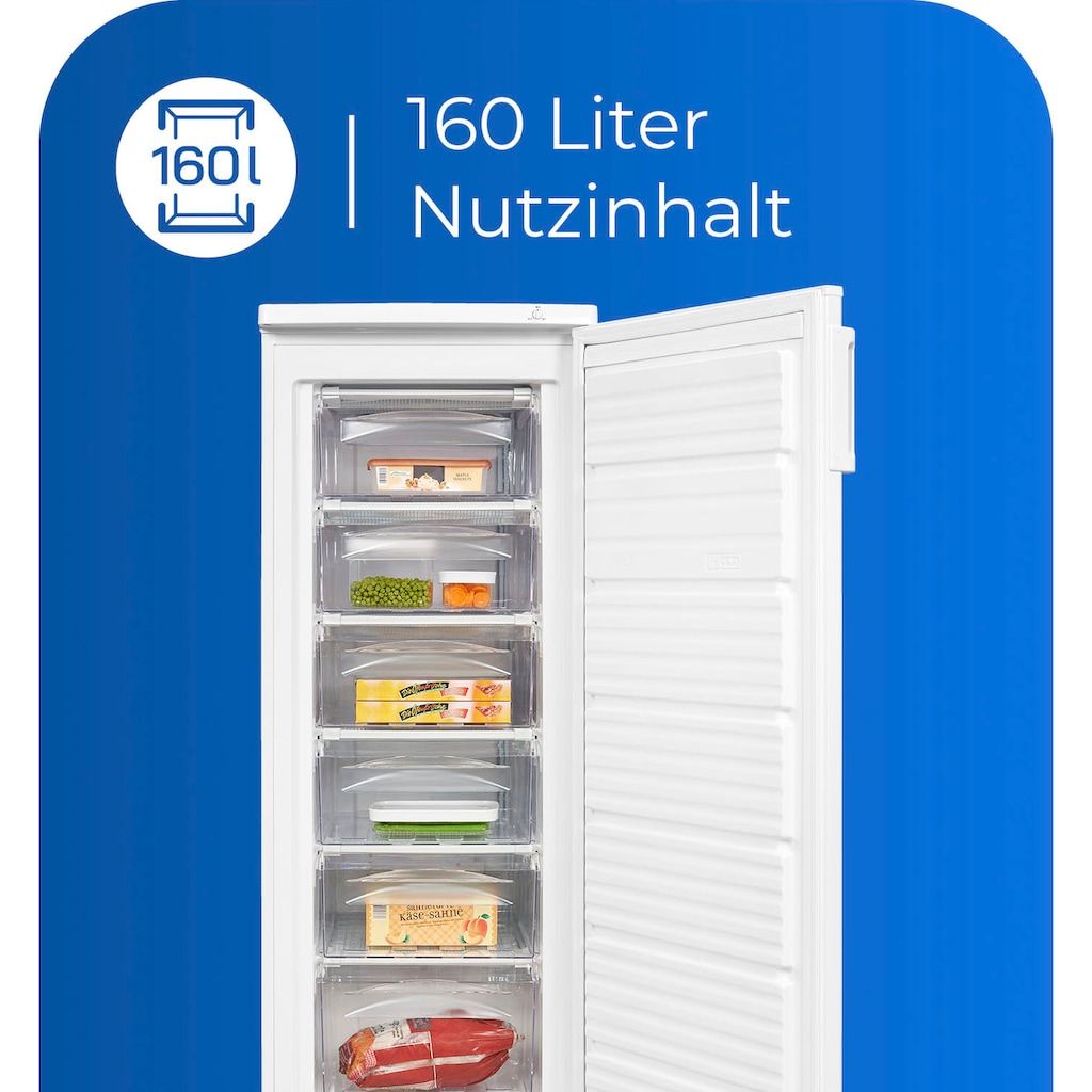 exquisit Gefrierschrank »GS235-H-040E«, 142,5 cm hoch, 55 cm breit