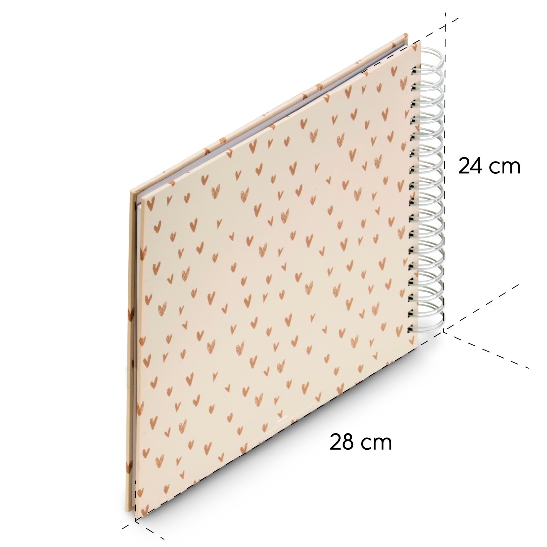 Hama Fotoalbum »Fotoalbum Spiralalbum "Lovely", 28x24 cm, 50 weiße Seiten, Beige«