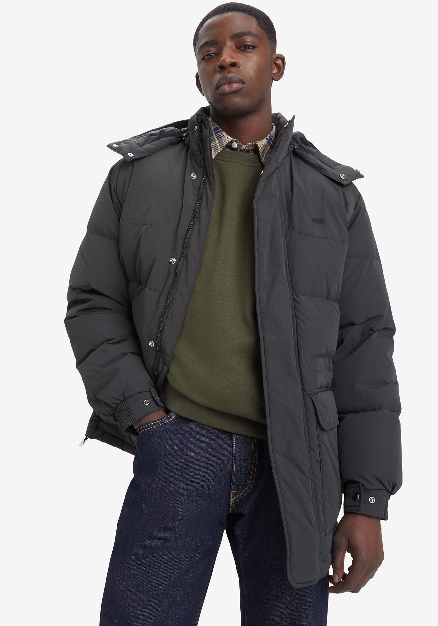 Levi's® Winterjacke »ROCKRIDGE MID PUFFER«, mit Kapuze, mit abnehmbarer Kapuze