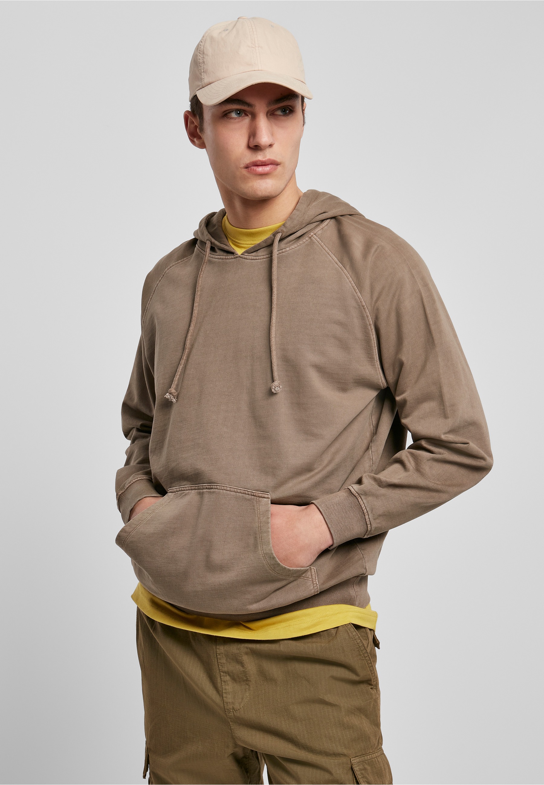 URBAN CLASSICS Rundhalspullover »Urban Classics Herren Overdyed Hoody« 1 Stk.