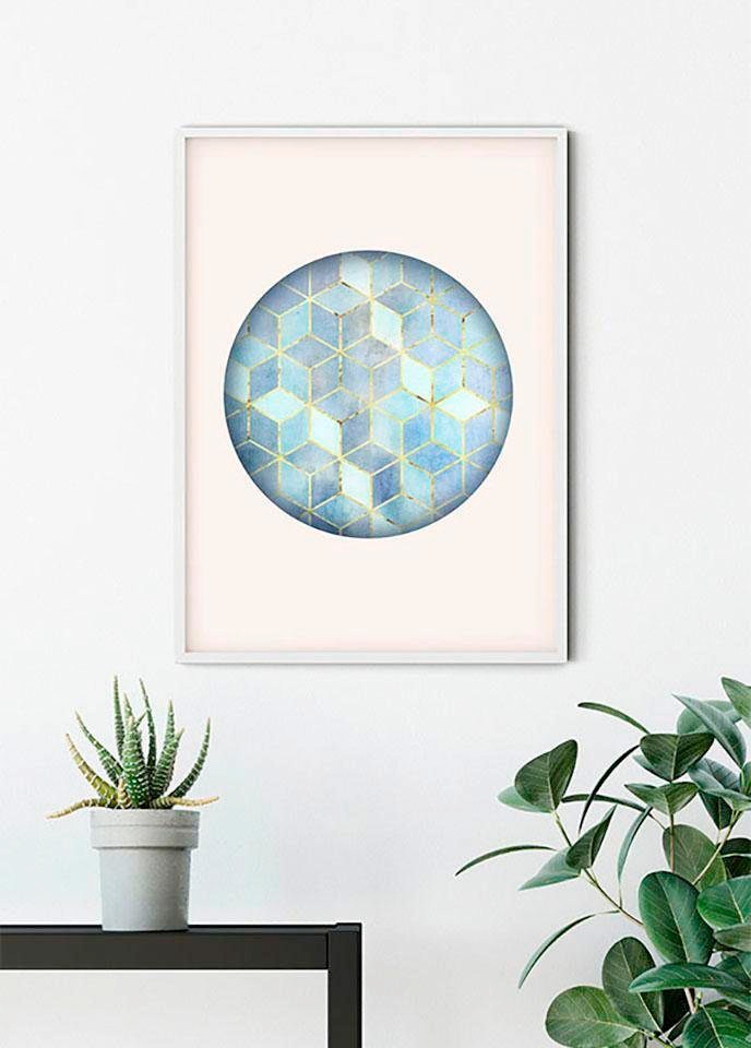 Komar Bild »Mosaik Circle Azzuro«, Formen-Kunst, (1 St.), Wandbild zur Dekoration - ohne Rahmen