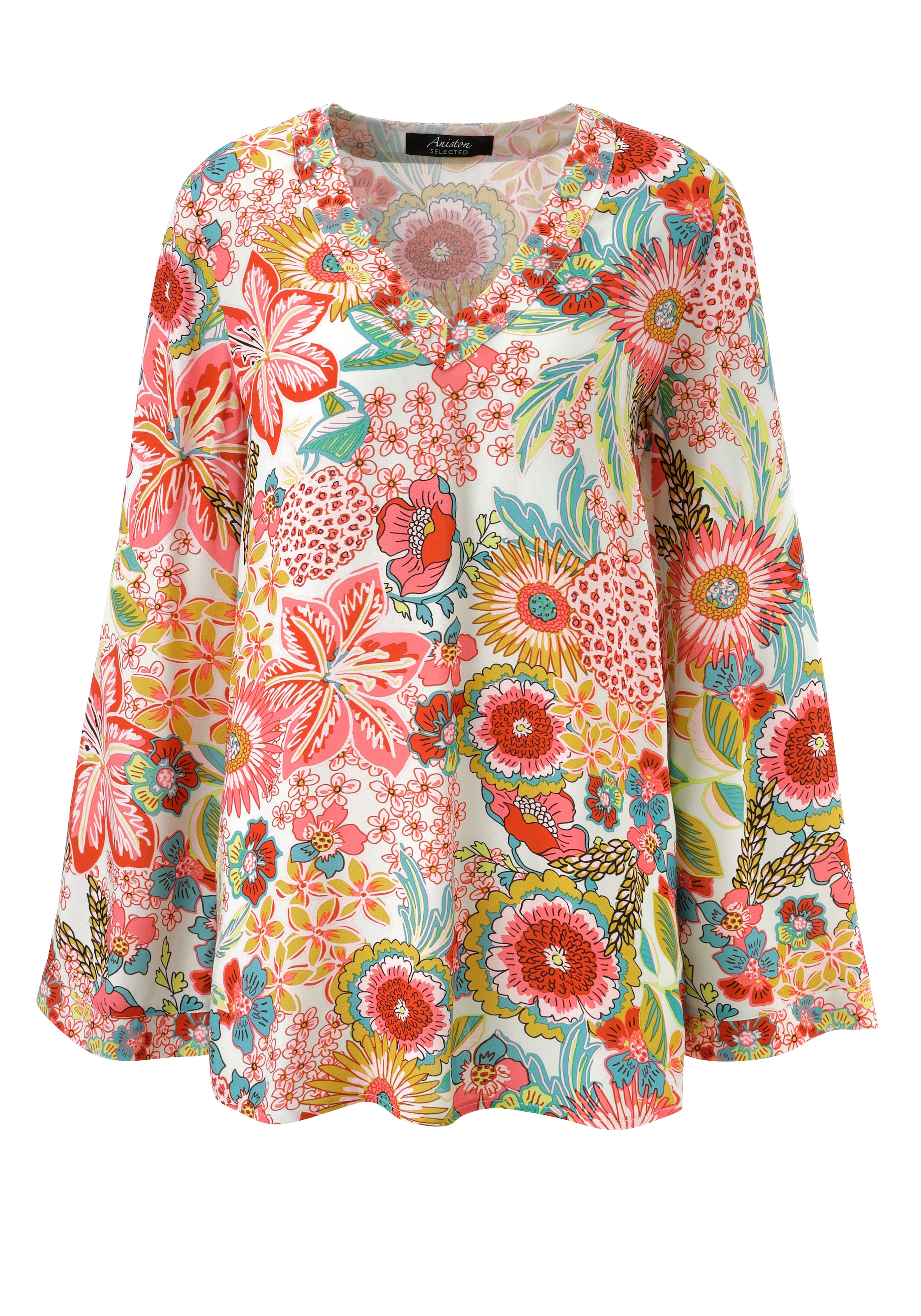 Aniston SELECTED Schlupfbluse mit langen, weit ausgestellten Trompetenärmeln - NEUE KOLLEKTION