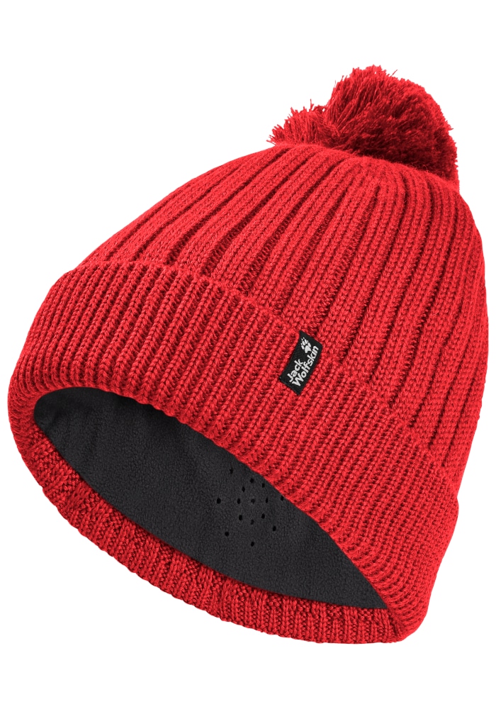 Jack Wolfskin Bommelmütze "POM POM BEANIE" Bommelmütze, warm, winddicht