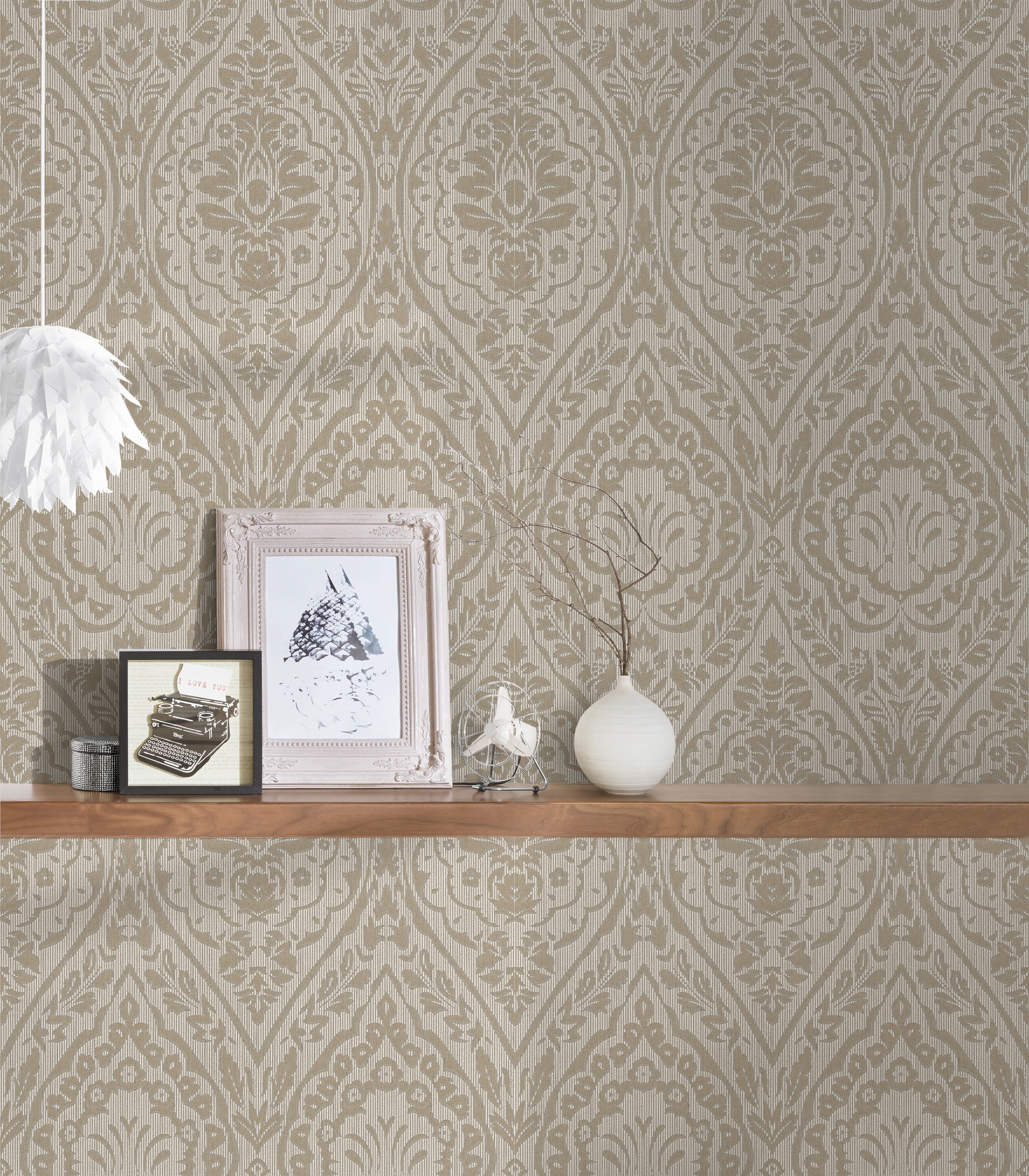 Architects Paper Textiltapete »Tessuto« Barock | gemustert | ornamental samtig Tapete Streifen Tapeten Wohnzimmer Schlafzimmer Küche modern Flur Büro