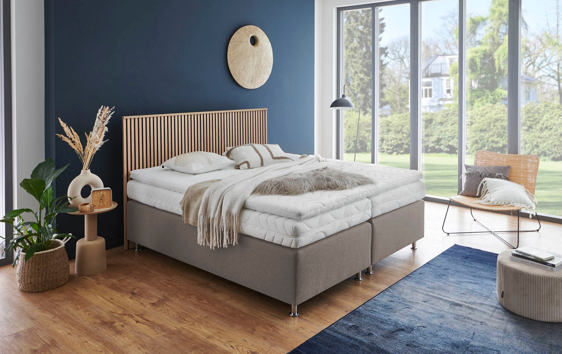 Westfalia Schlafkomfort Boxspringbett »Quercus«, wahlweise mit LED-Beluchtung, 3 Matratzenarten zur Auswahl